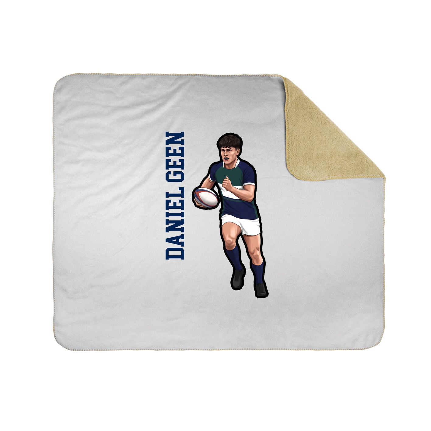 Throw Blanket — Name Vertical in White