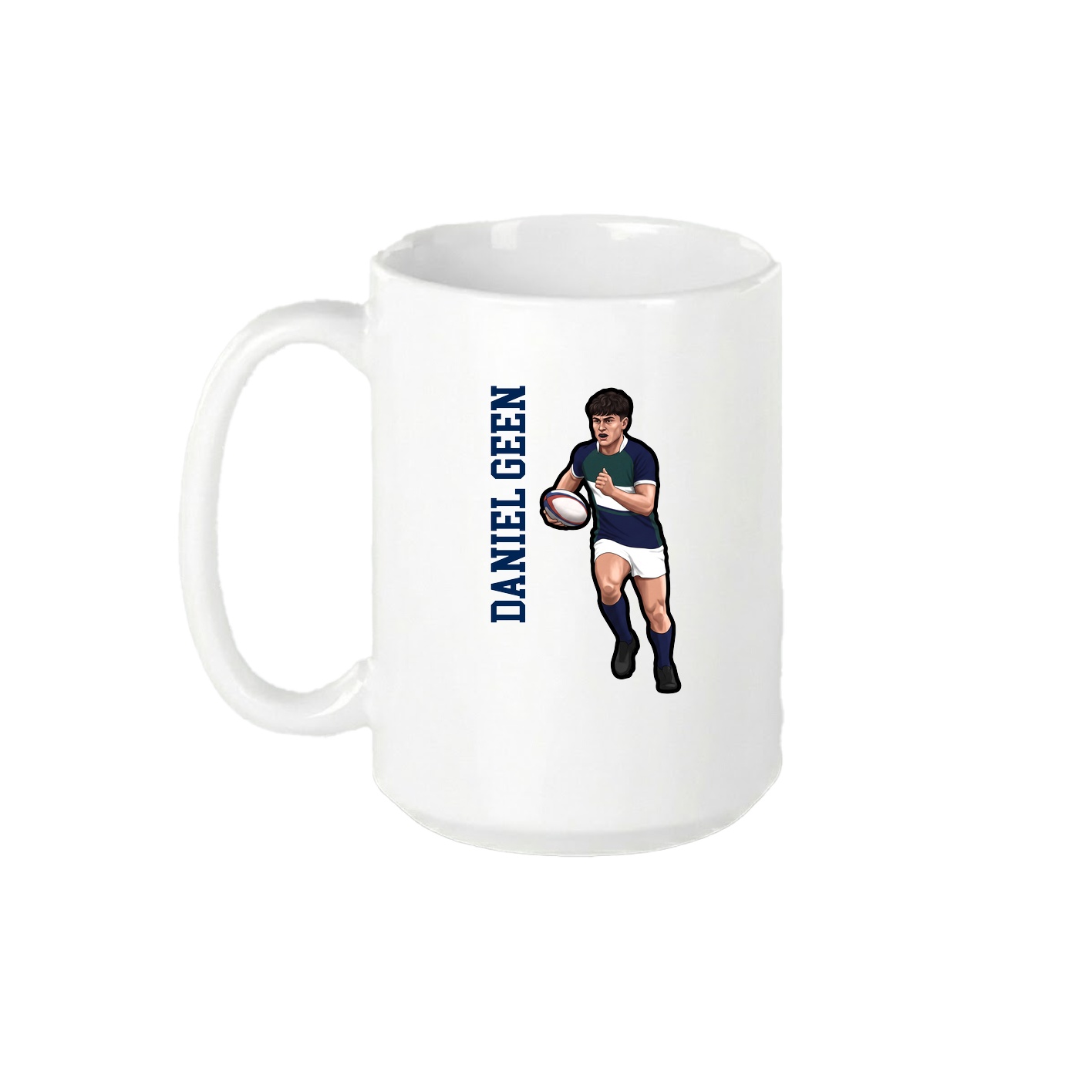 15oz Coffee Mug — Name Vertical in White