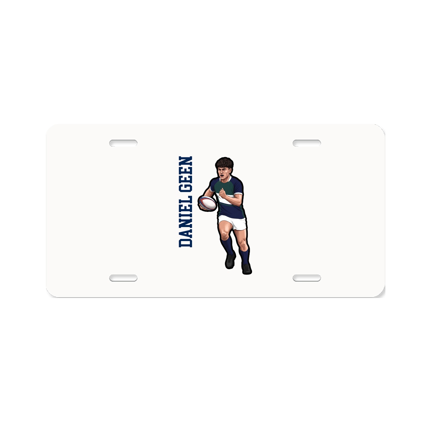 License Plate — Name Vertical in Classic