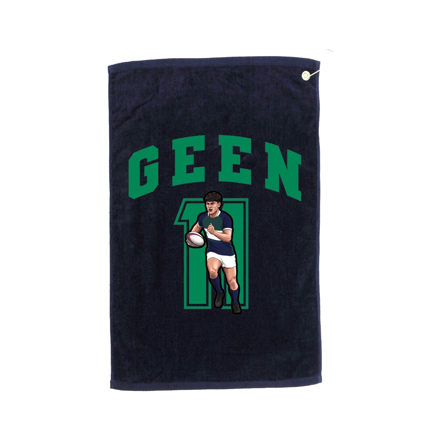 Golf Towel — Number in Navy
