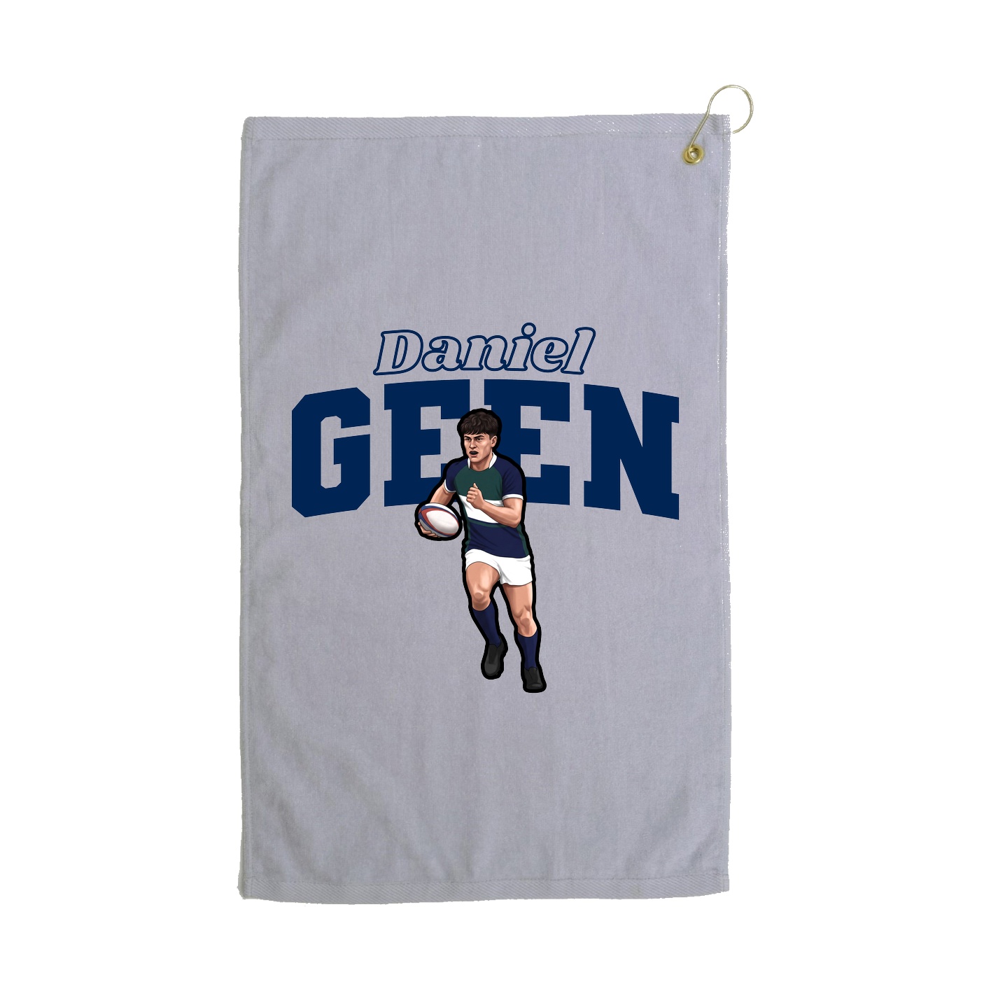 Golf Towel — Name Arch in Grey
