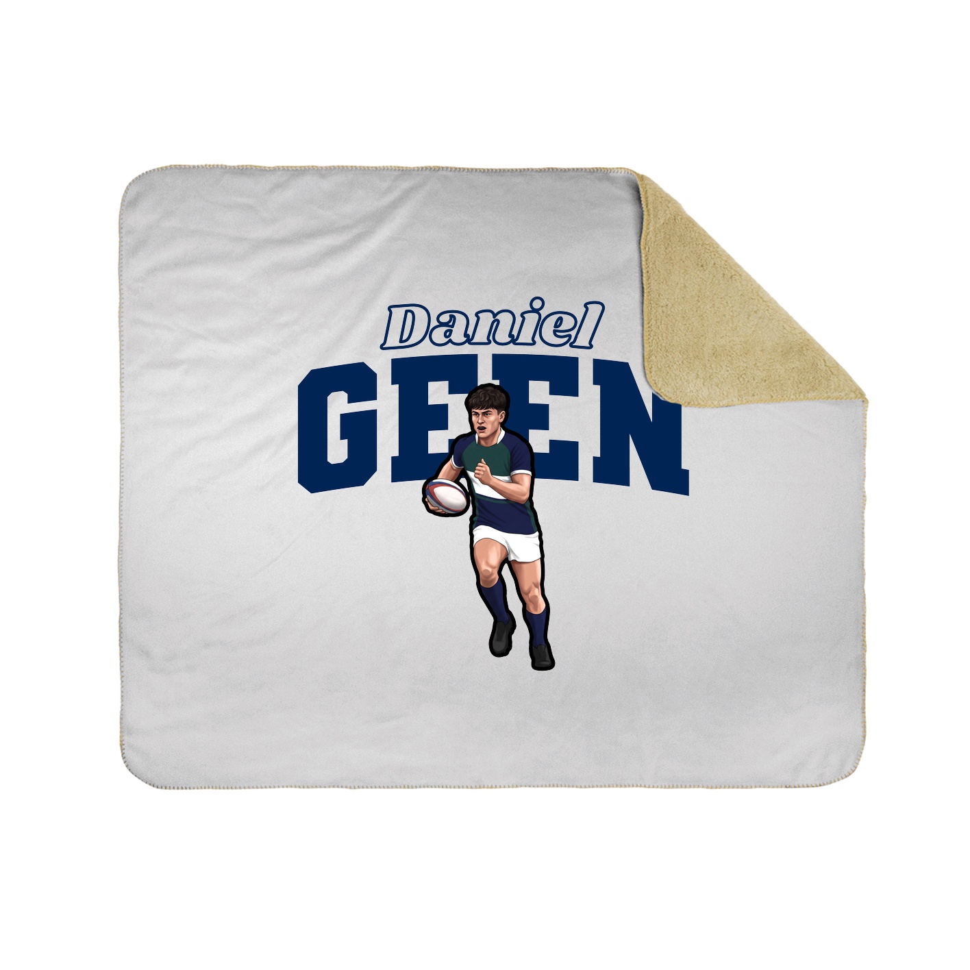 Throw Blanket — Name Arch in White
