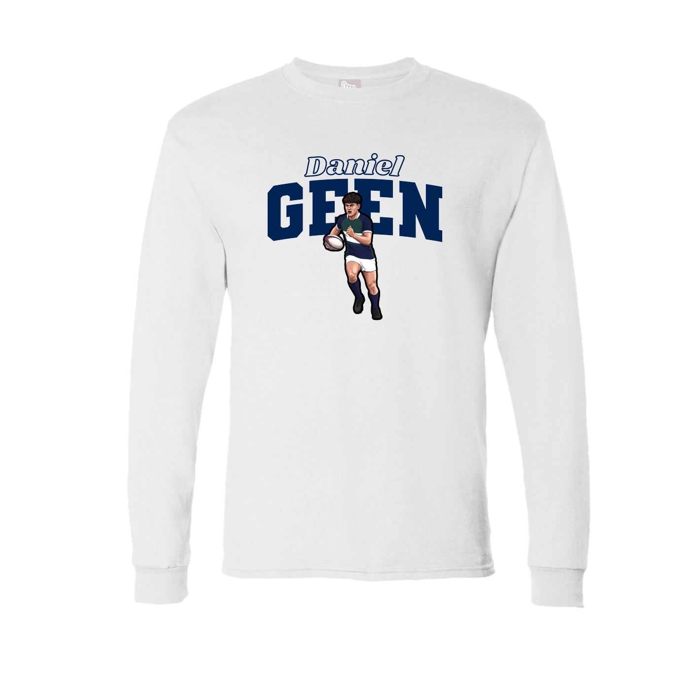Long Sleeve Tee — Name Arch in White