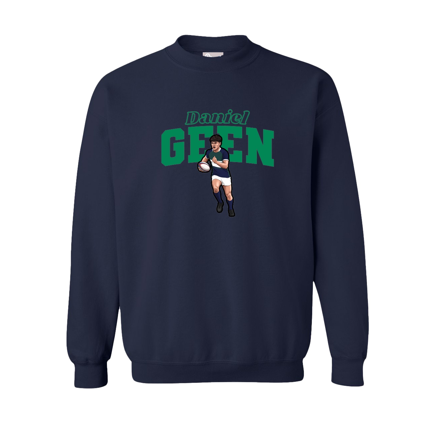 Fleece Crew — Name Arch in Navy