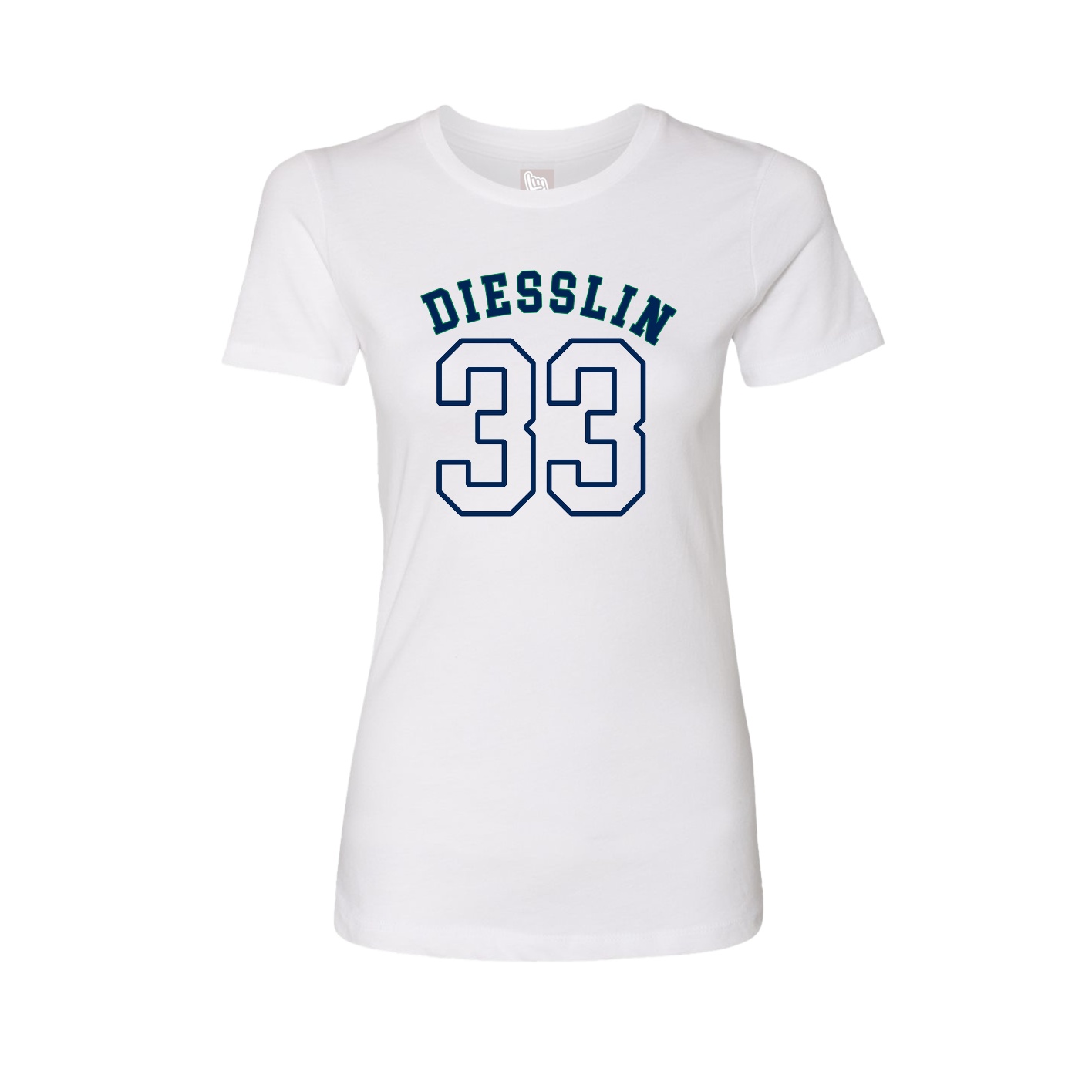 Fitted Women's Tee — Shirsey Arch in White