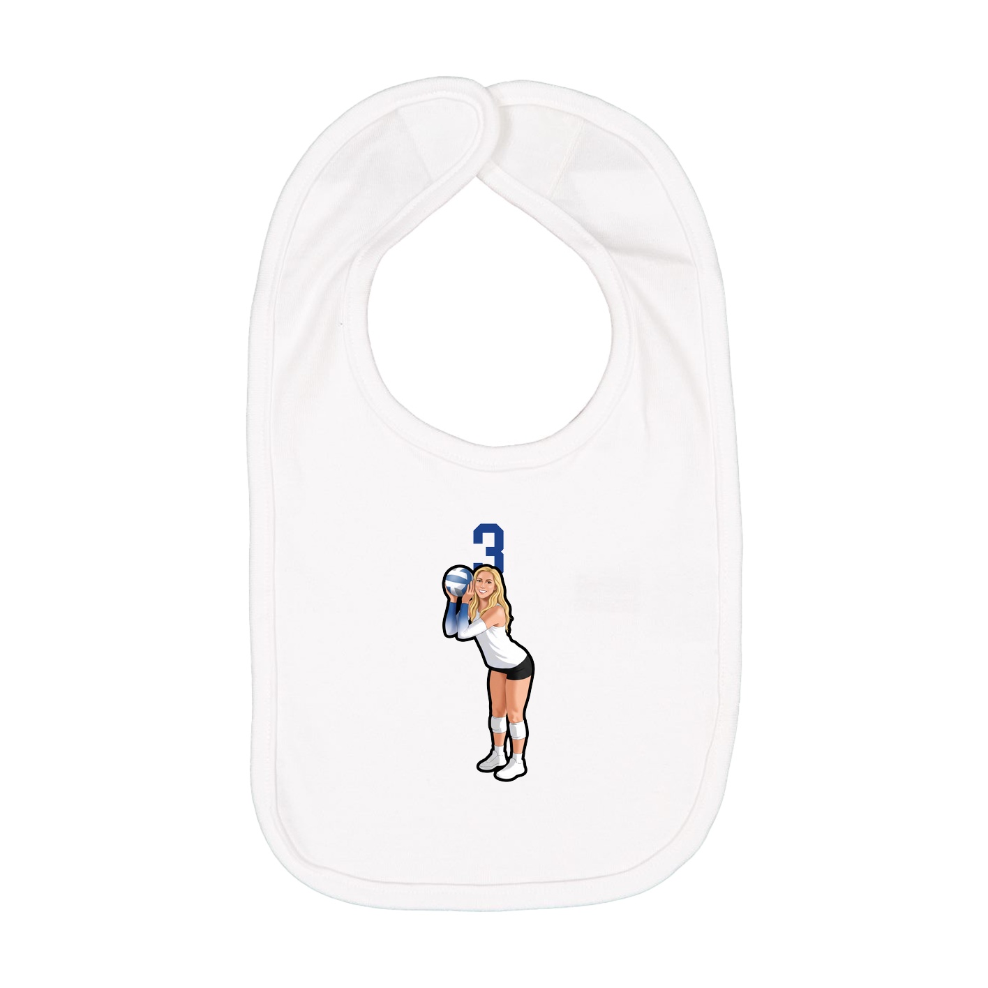Infant Bib — Number Top in White