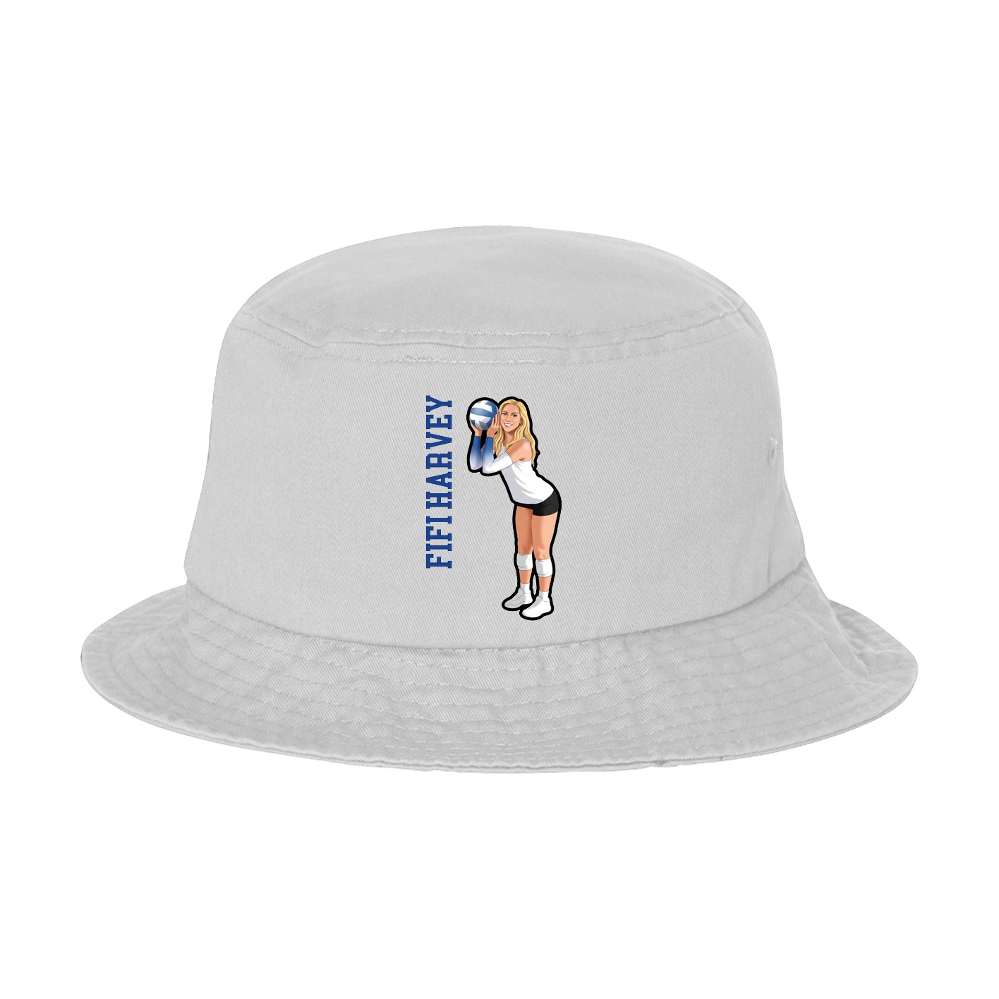 Bucket Cap — Name Vertical in White