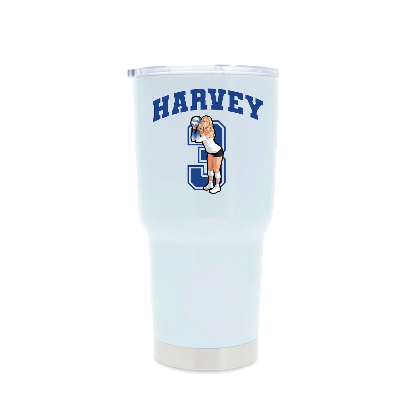 30oz Stainless Steel Tumbler — Number in White