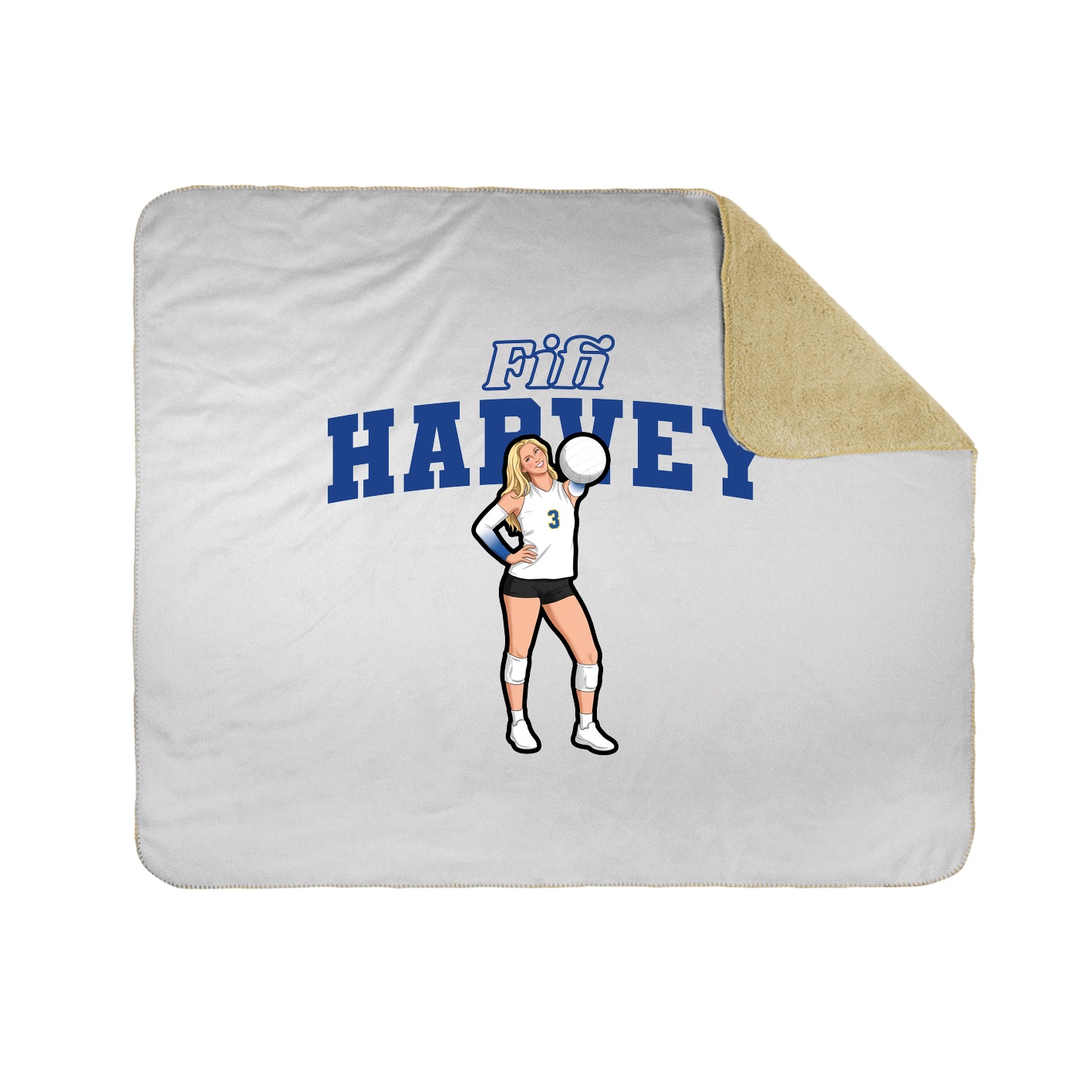 Throw Blanket — Name Arch in White