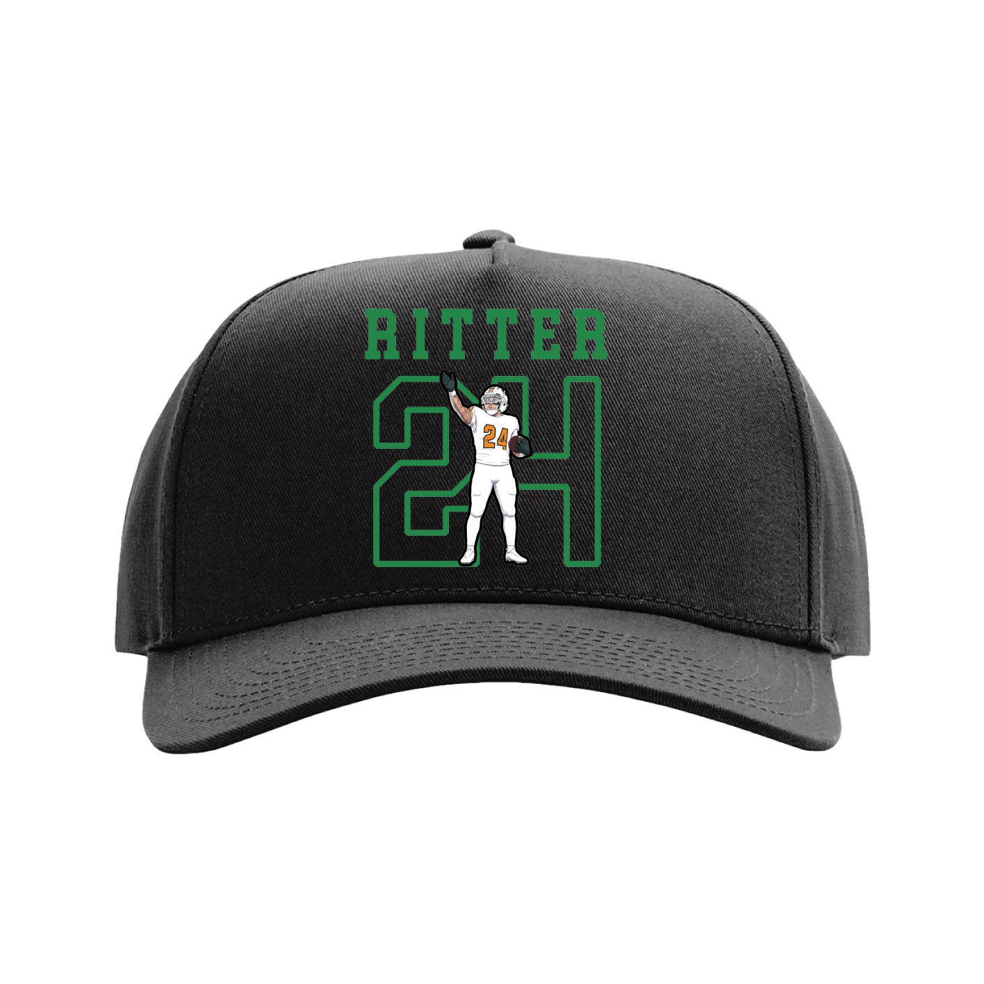 Full Fabric Five-Panel Champ Cap — Shirsey in Black