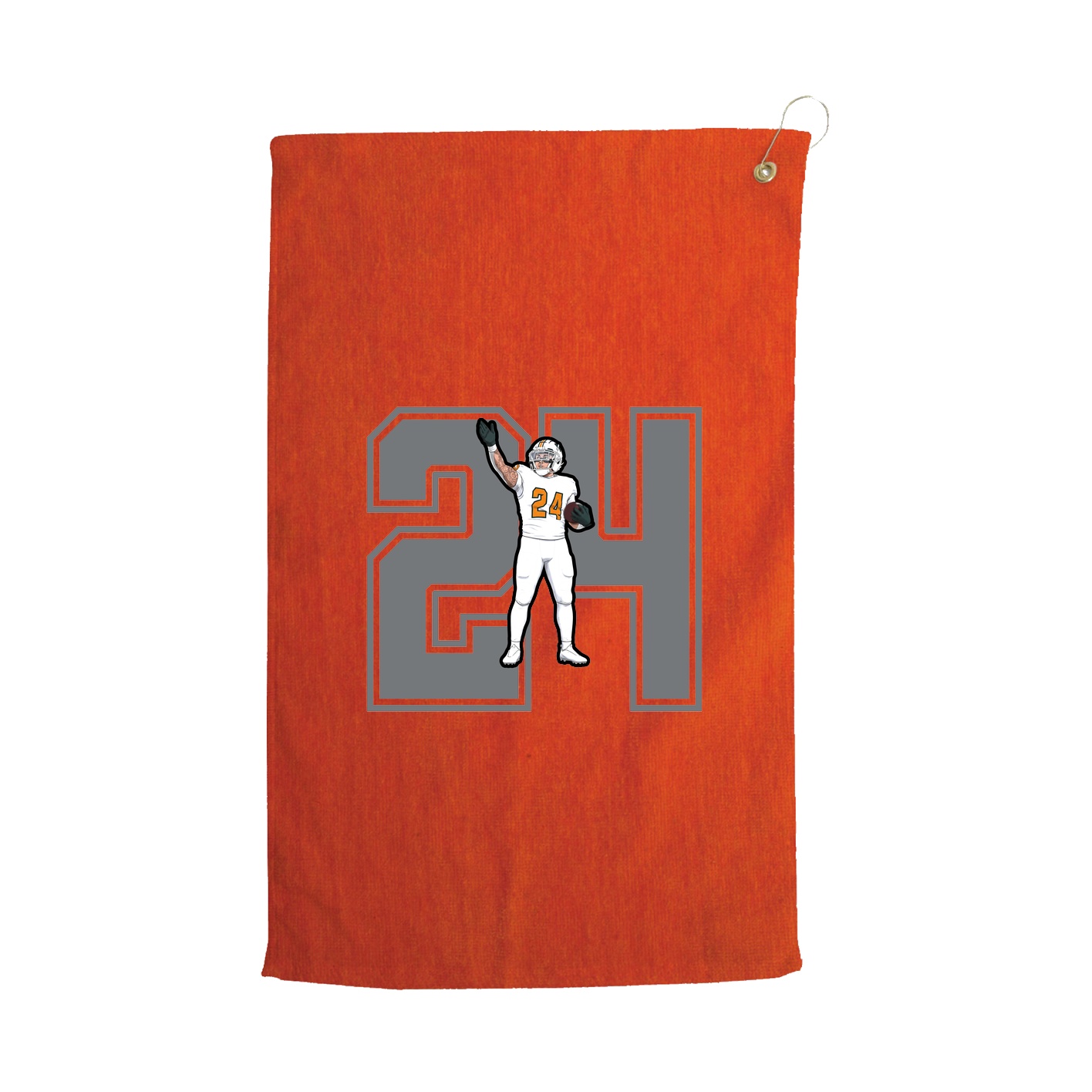 Golf Towel — Number in Orange