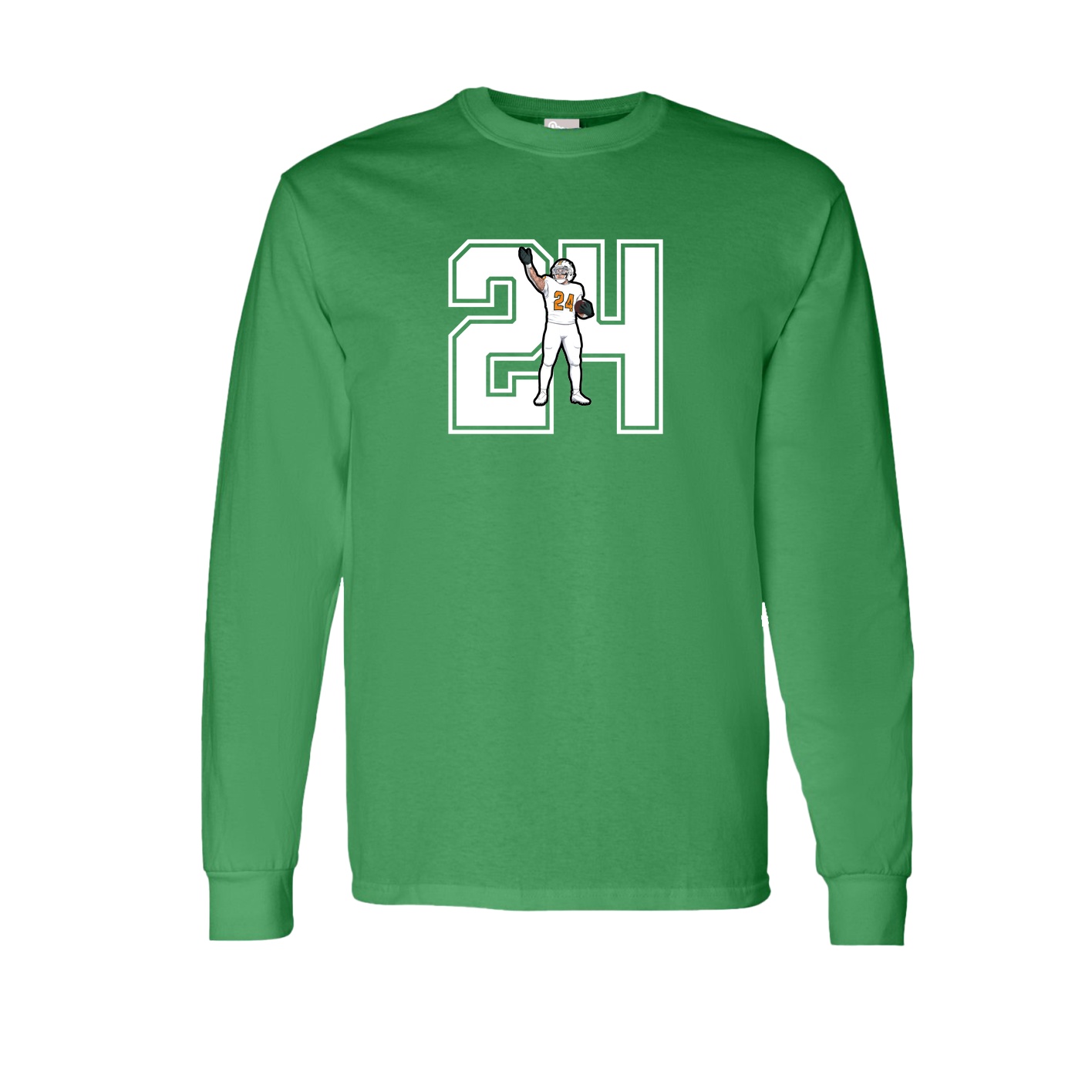 Long Sleeve Tee — Number in Green
