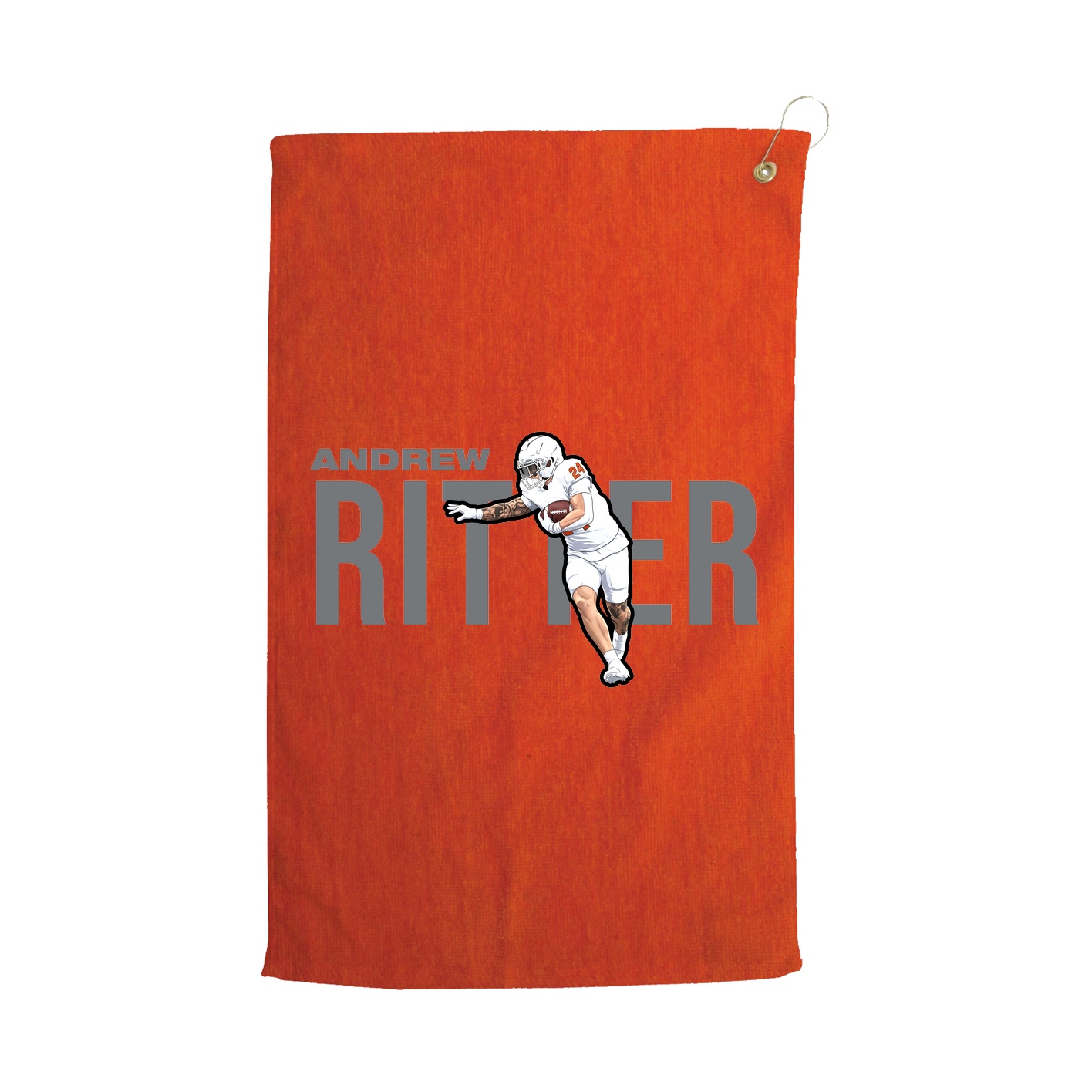 Golf Towel — Player Name in Orange