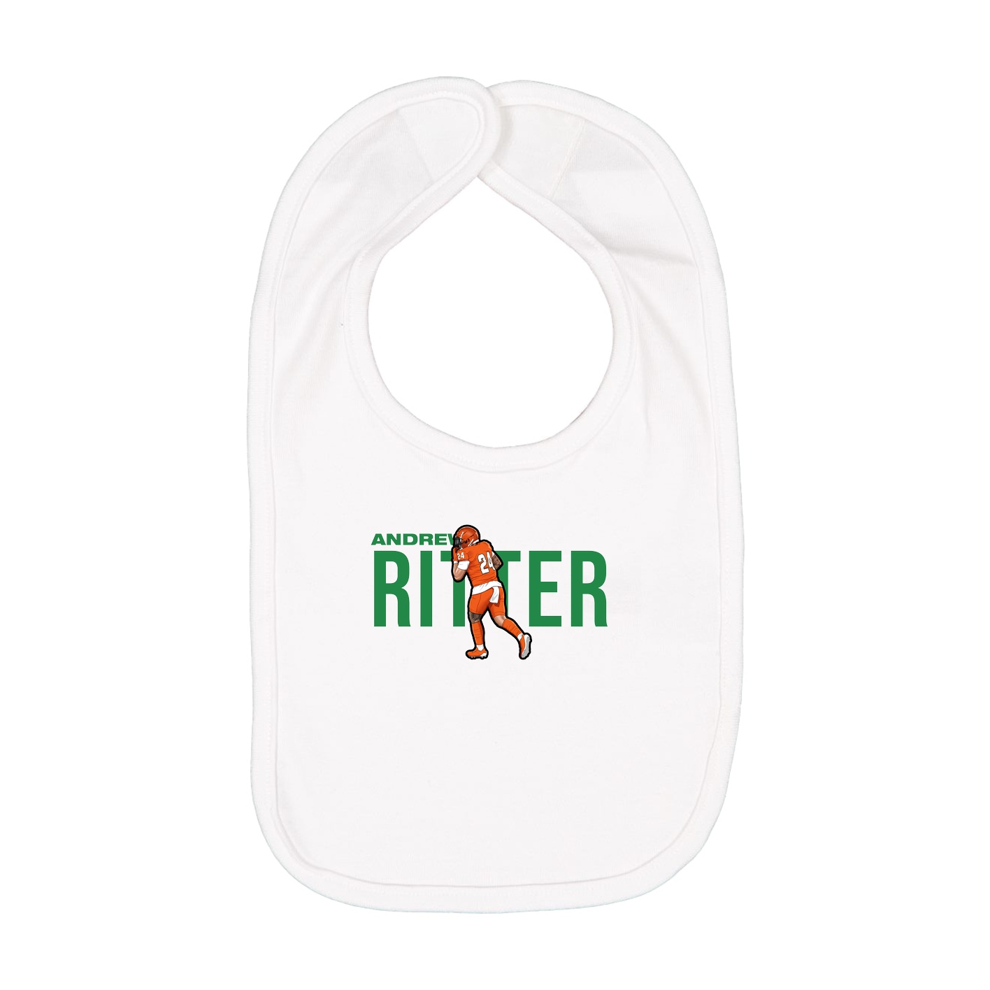 Infant Bib — Player Name in White
