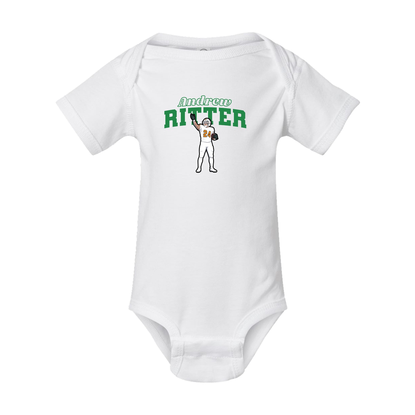Baby Onesie — Name Arch in White