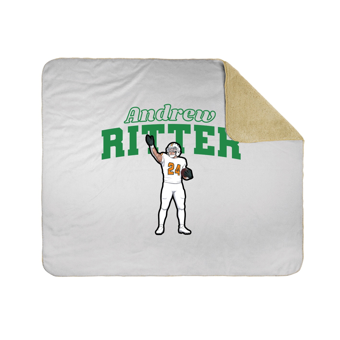 Throw Blanket — Name Arch in White