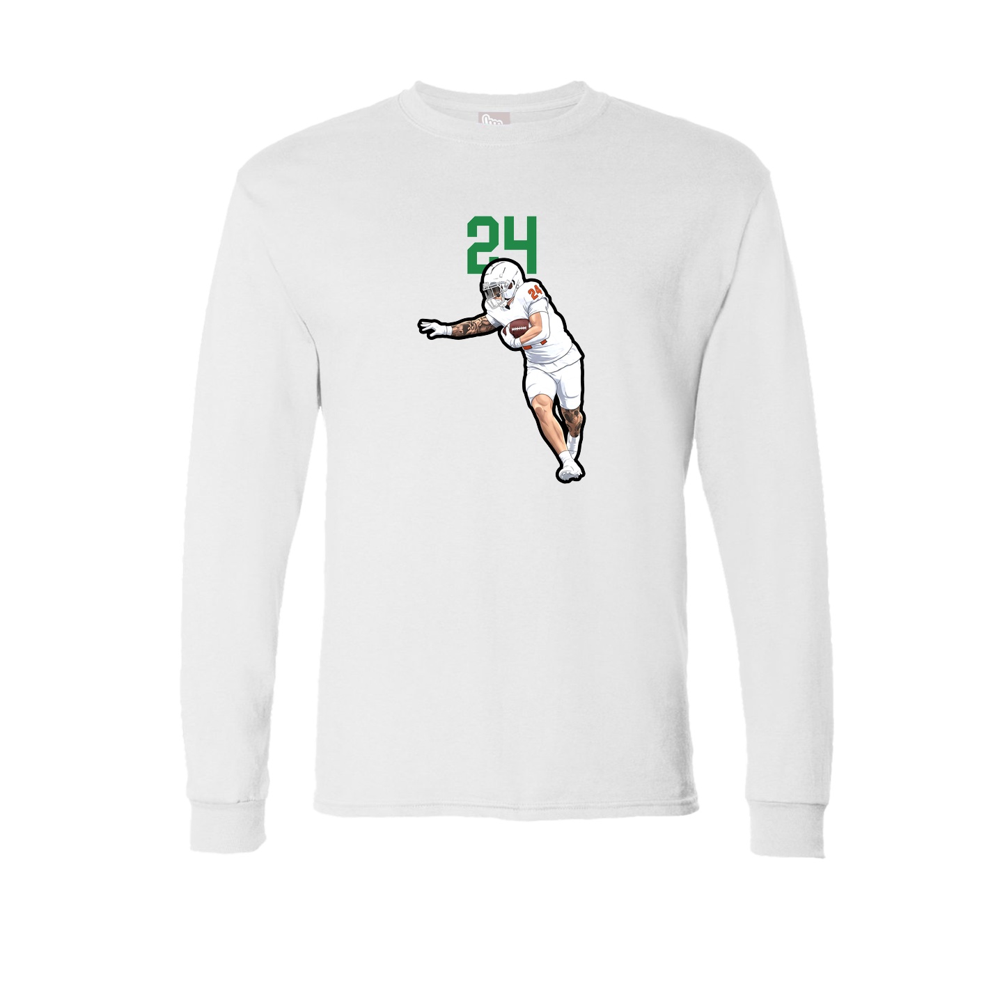 Long Sleeve Tee — Number Top in White