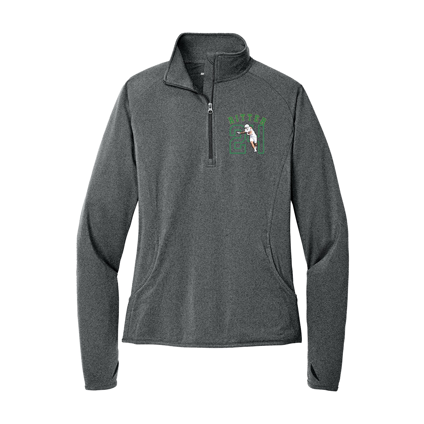 Women's Q-Zip Pullover — Shirsey Arch in Grey