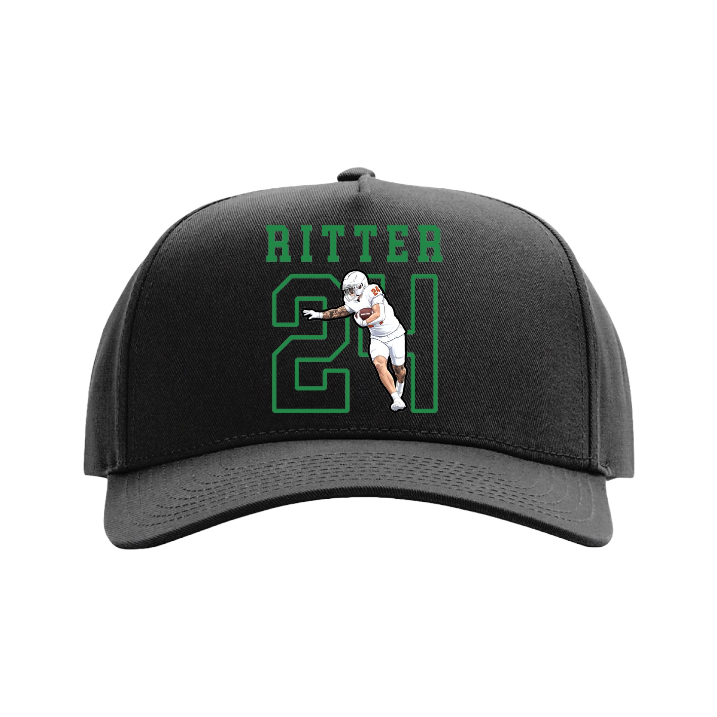 Full Fabric Five-Panel Champ Cap — Shirsey in Black