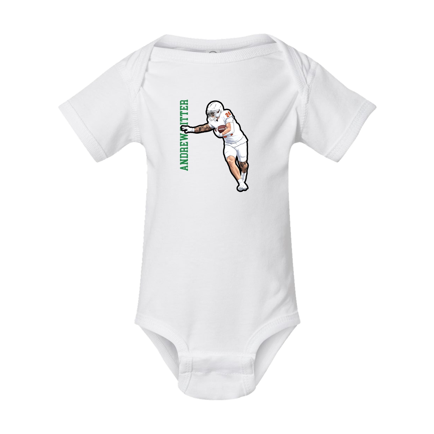 Baby Onesie — Name Vertical in White