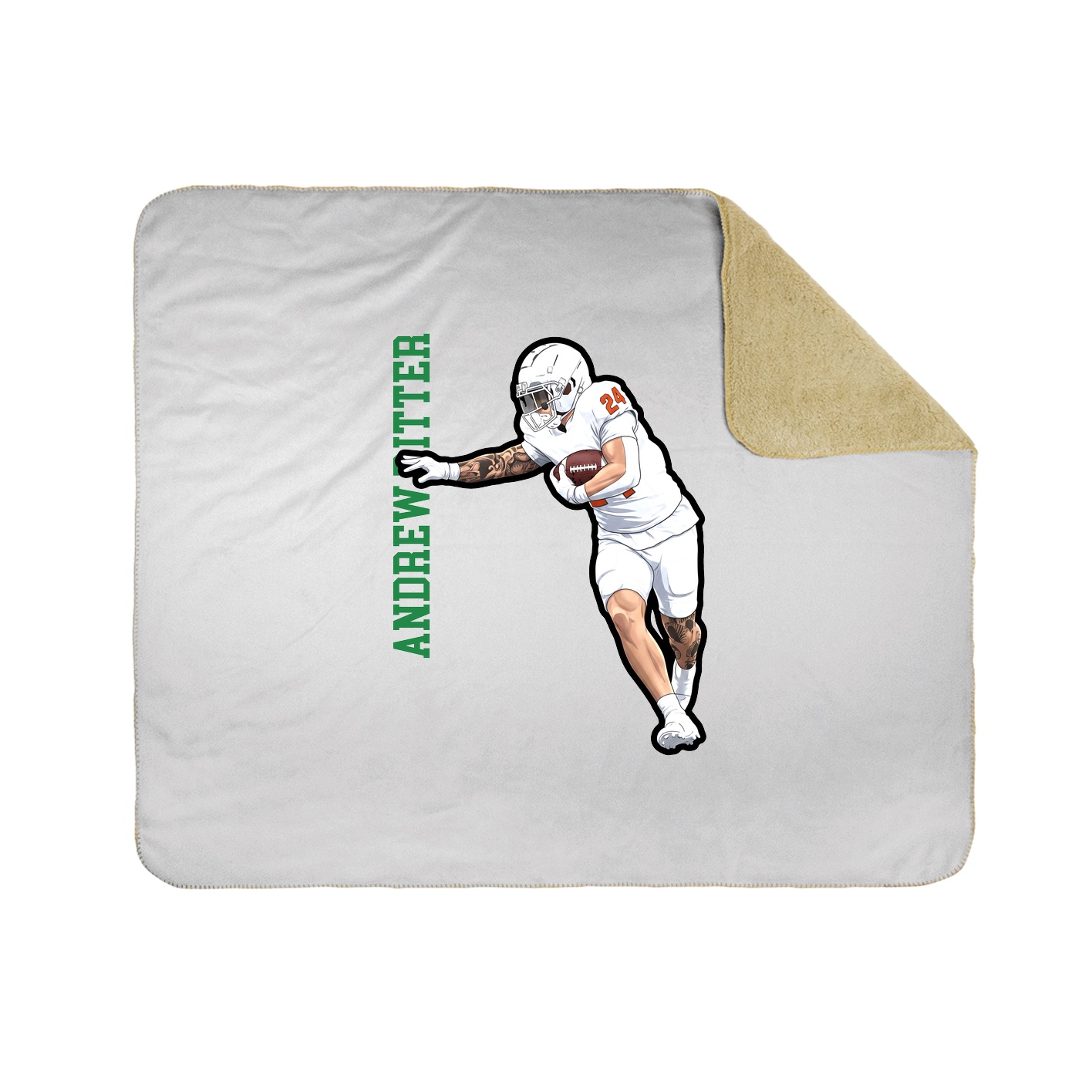 Throw Blanket — Name Vertical in White