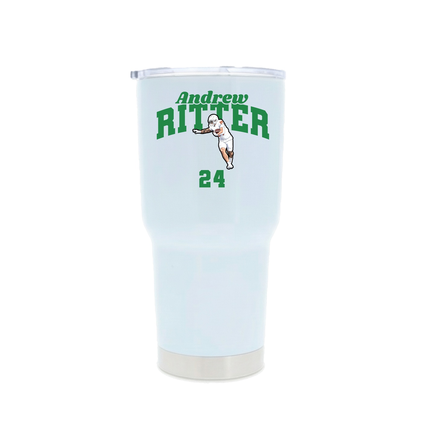 30oz Stainless Steel Tumbler — Signature Arch in White