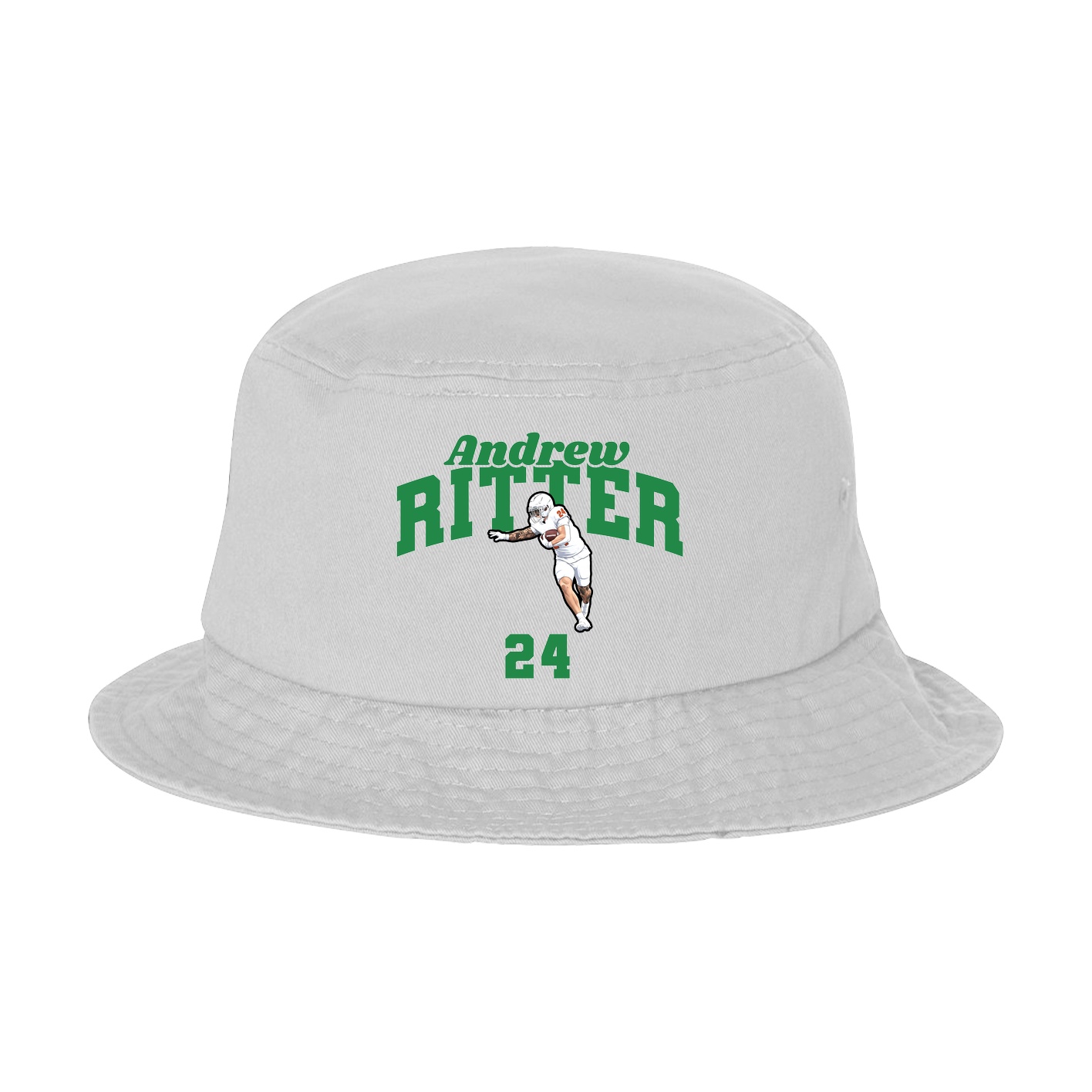 Bucket Cap — Signature Arch in White