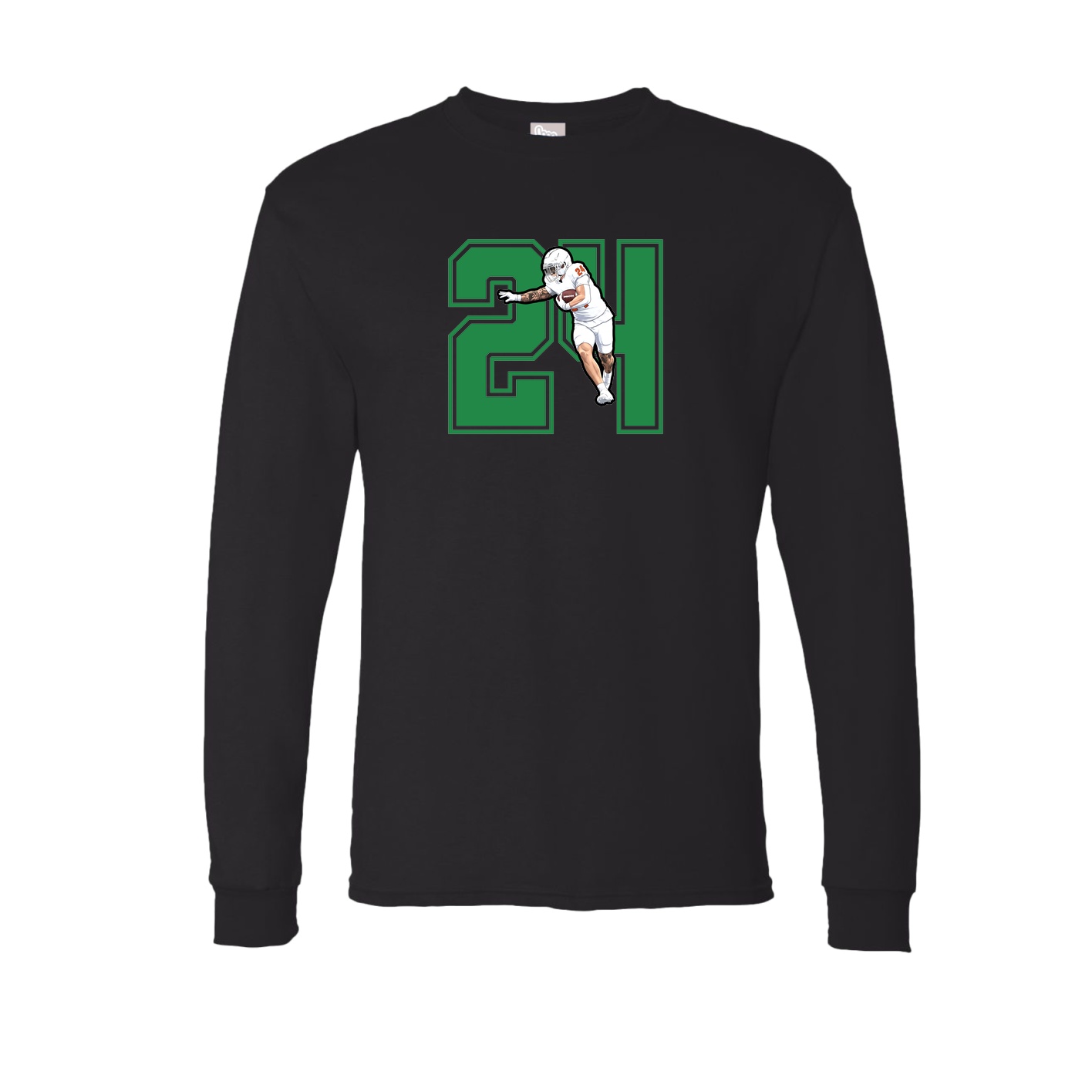 Long Sleeve Tee — Number in Black