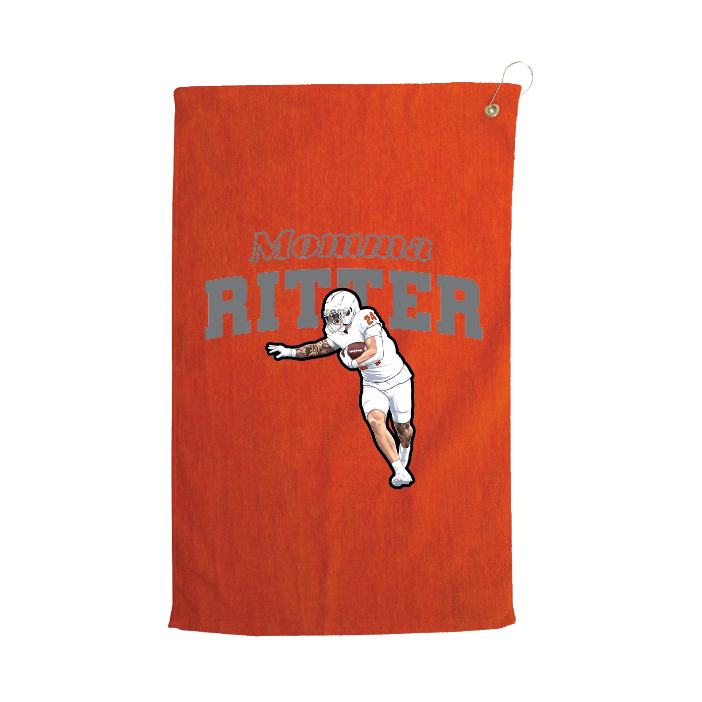 Golf Towel — Mothers Day Block in Orange