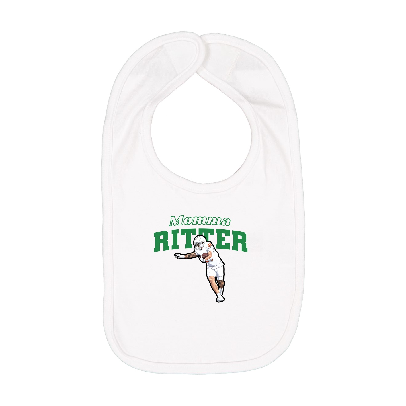 Infant Bib — Mothers Day Block in White