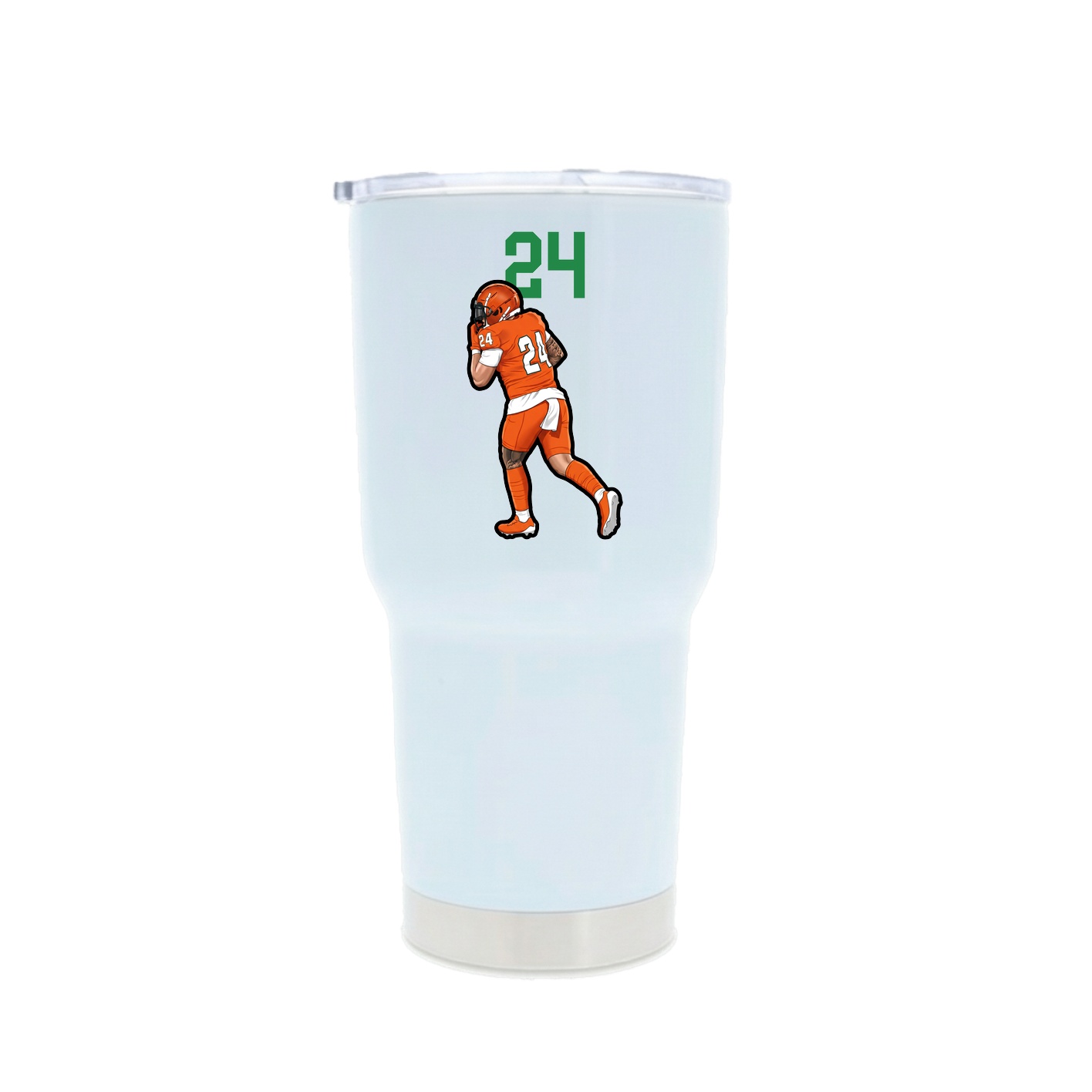 30oz Stainless Steel Tumbler — Number Top in White