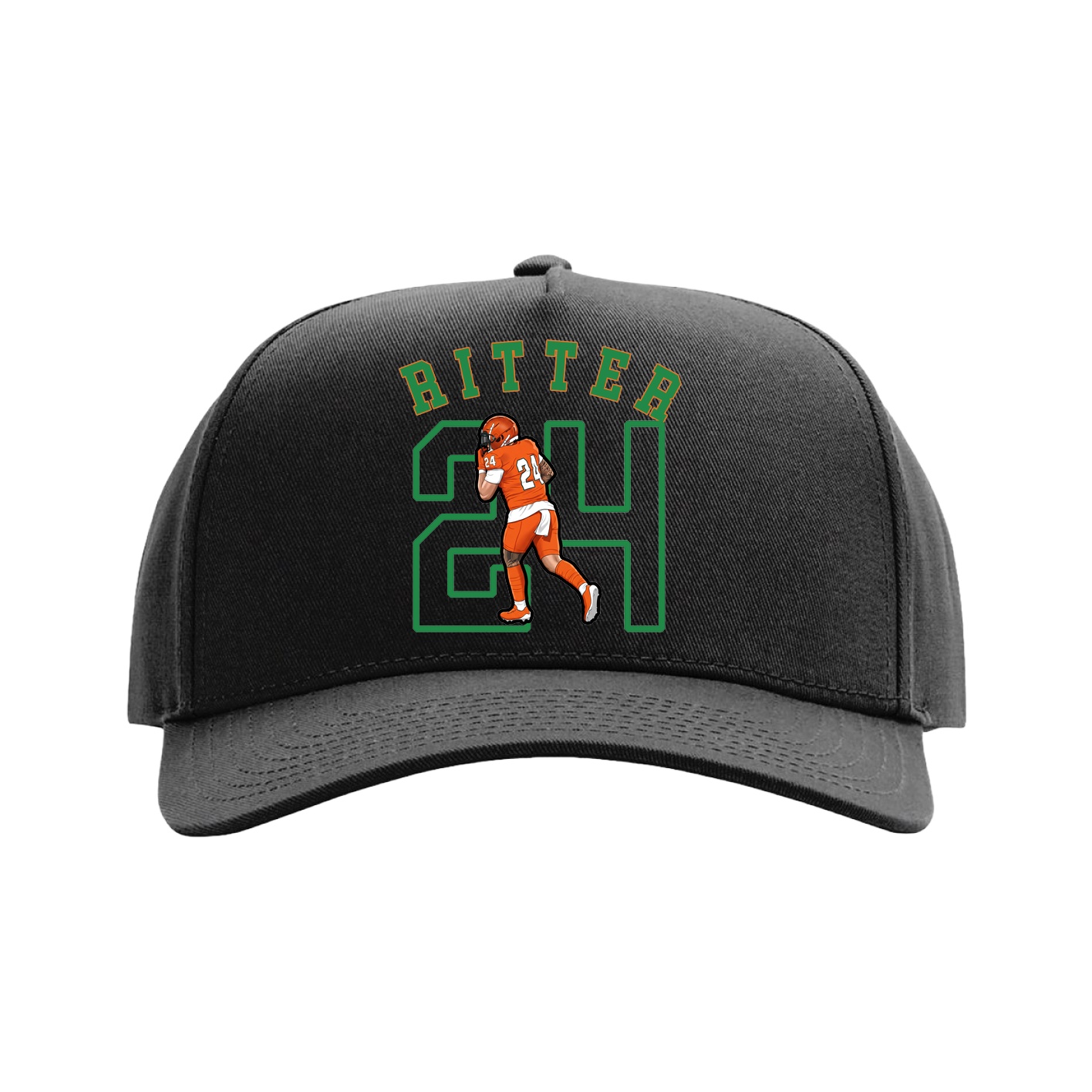 Full Fabric Five-Panel Champ Cap — Shirsey Arch in Black