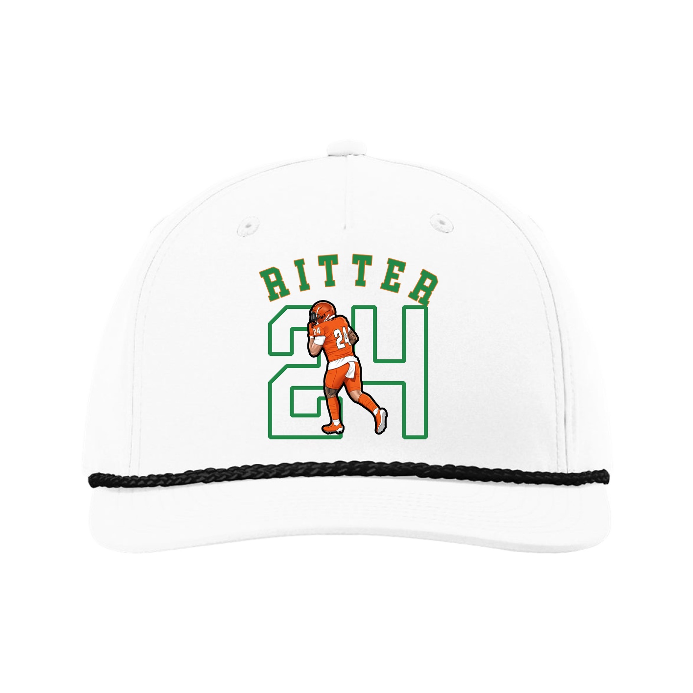 Five-Panel Classic Rope Cap — Shirsey Arch in White