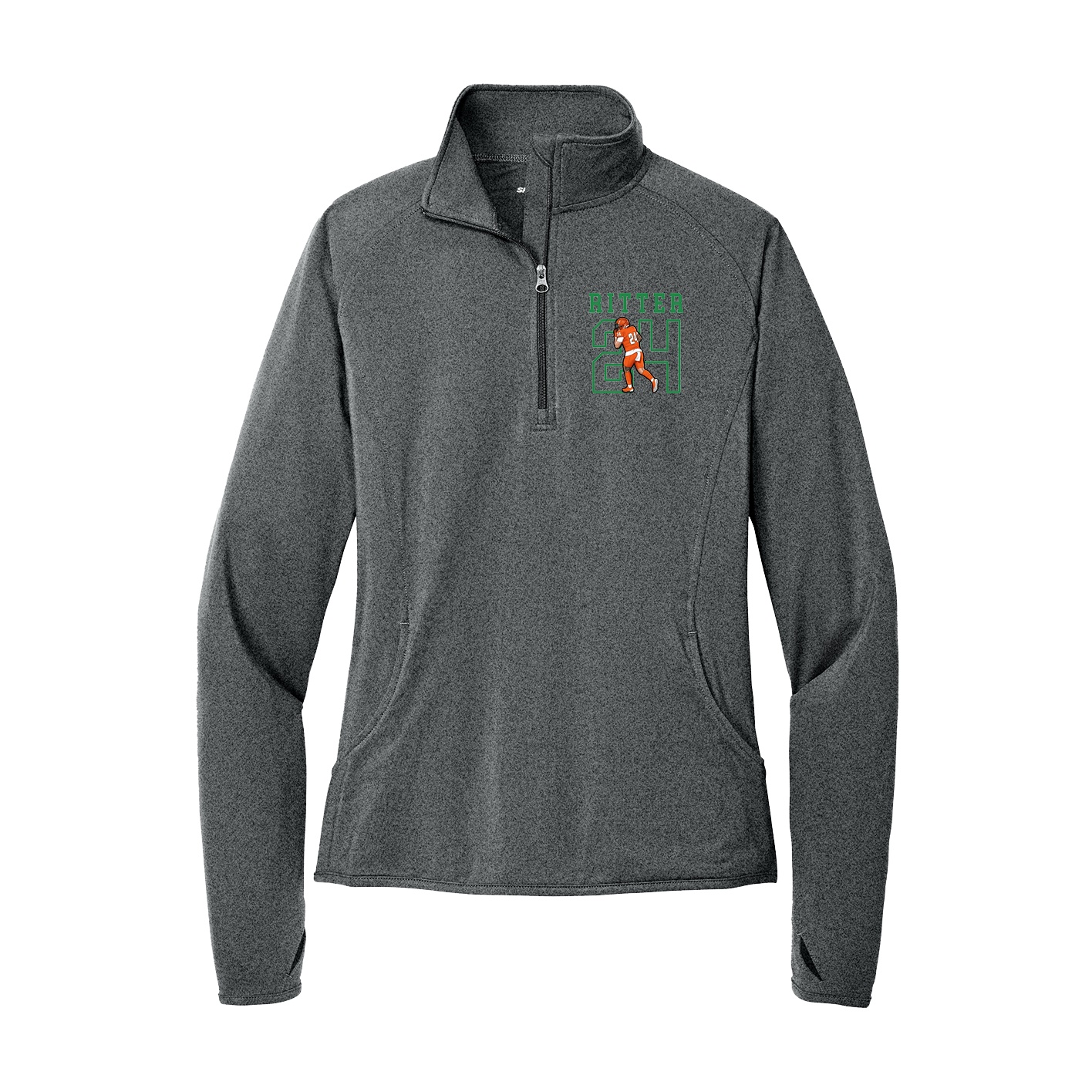 Women's Q-Zip Pullover — Shirsey in Grey