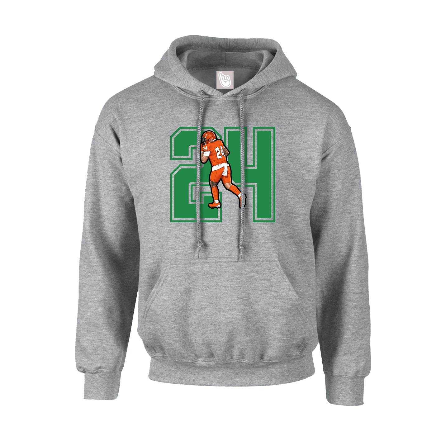 Hoodie — Number in Grey