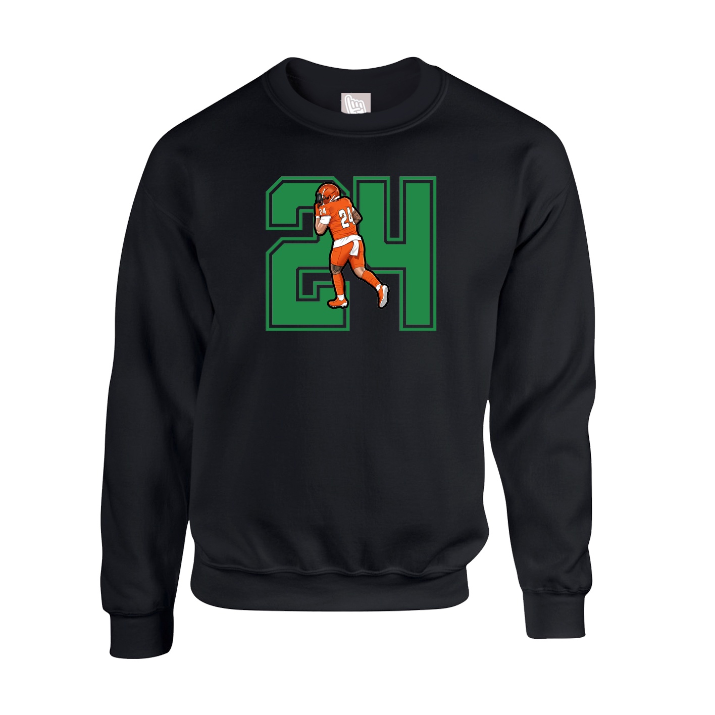 Fleece Crew — Number in Black
