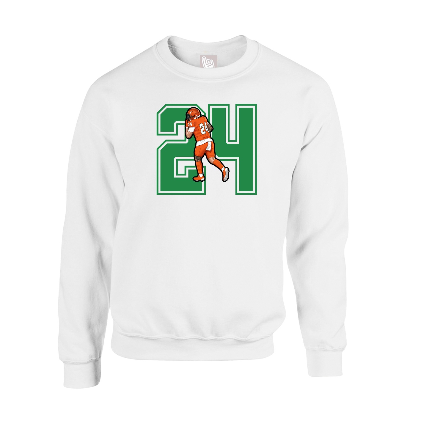 Fleece Crew — Number in White