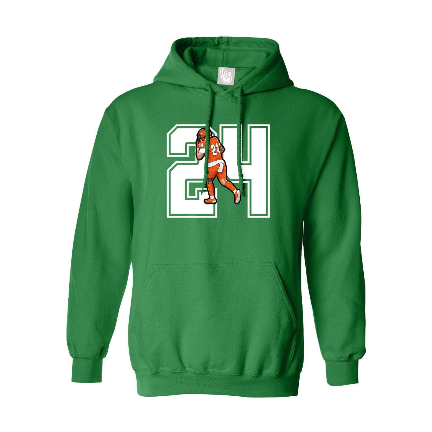 Youth Hoodie — Number in Green