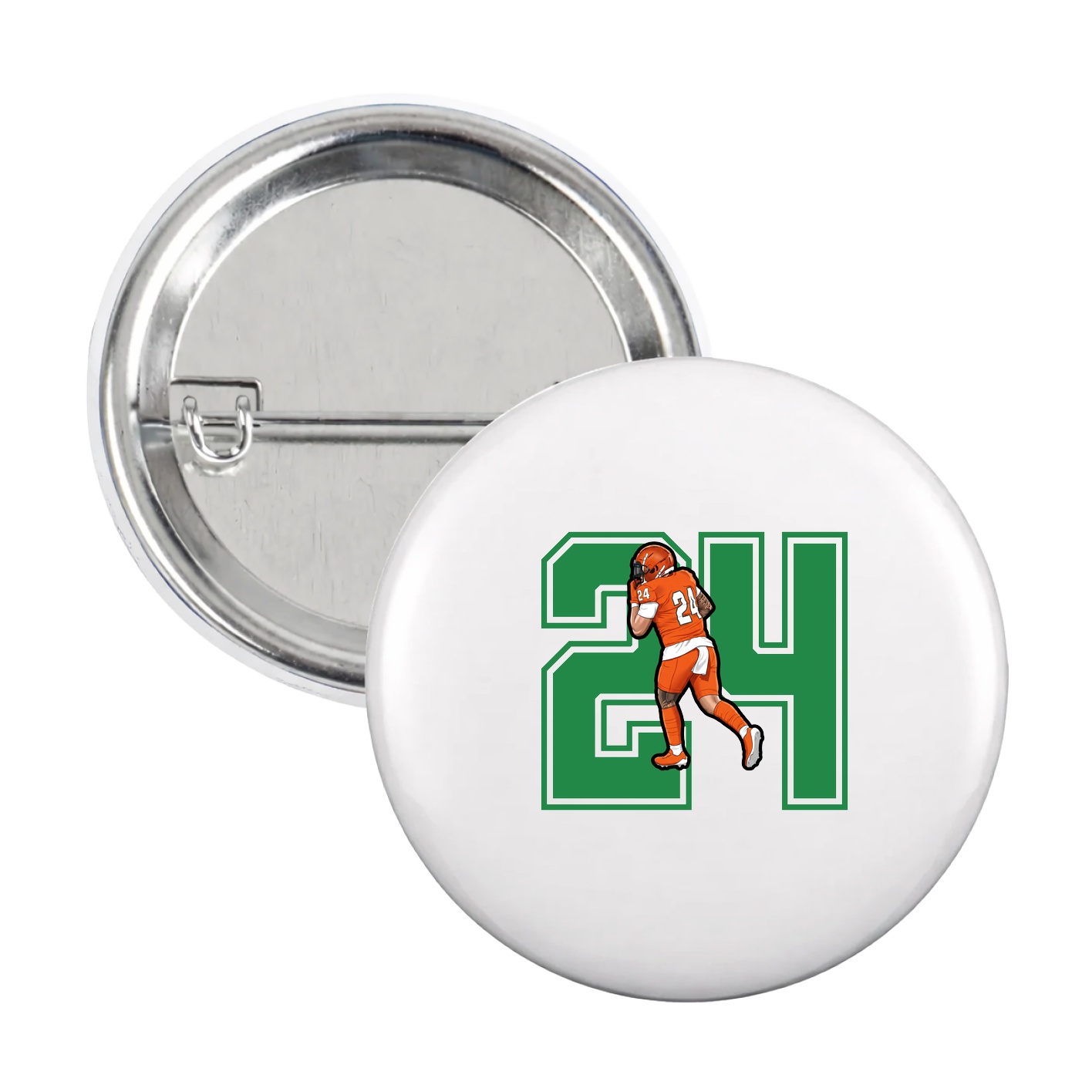 Game Day Button — Number in White
