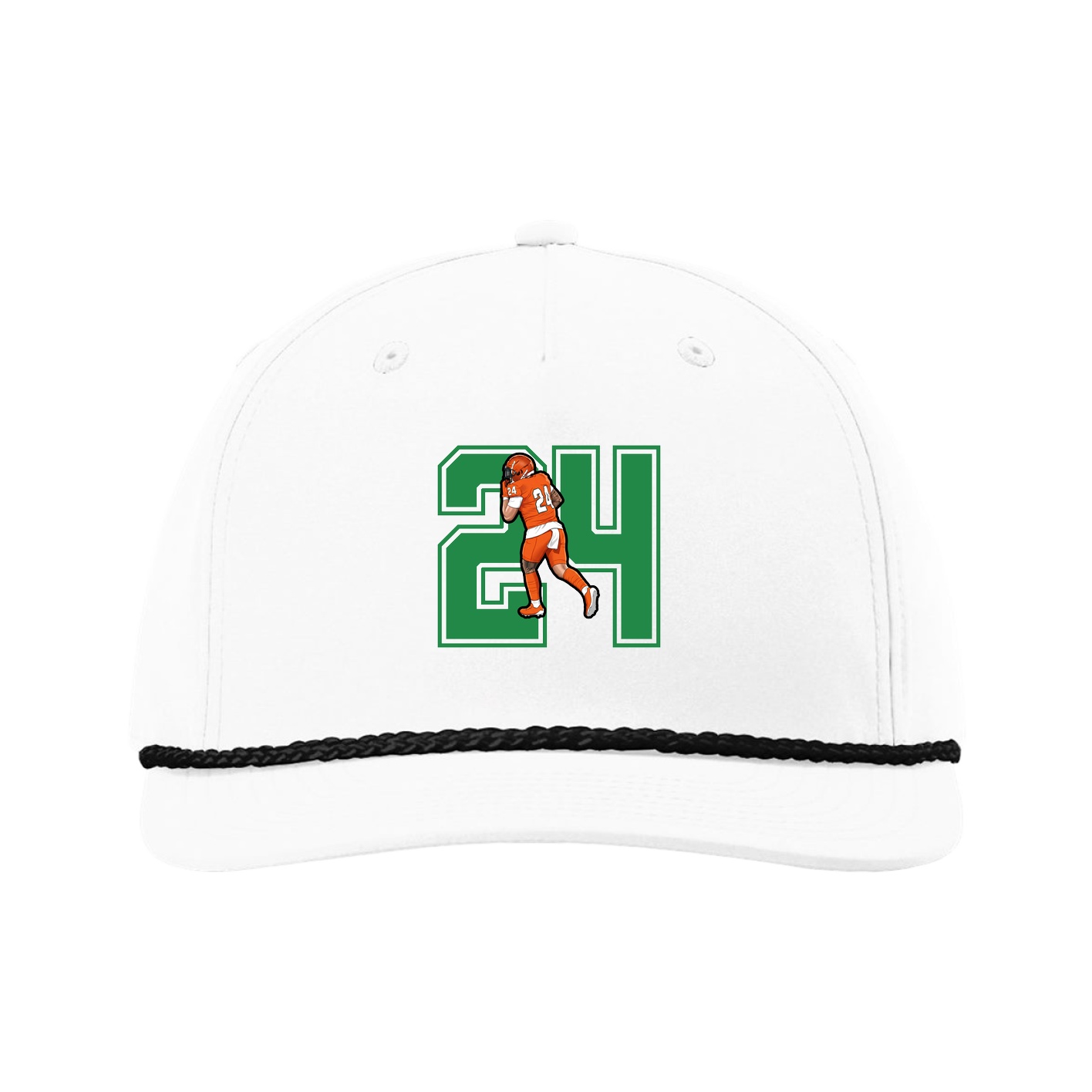 Five-Panel Classic Rope Cap — Number in White