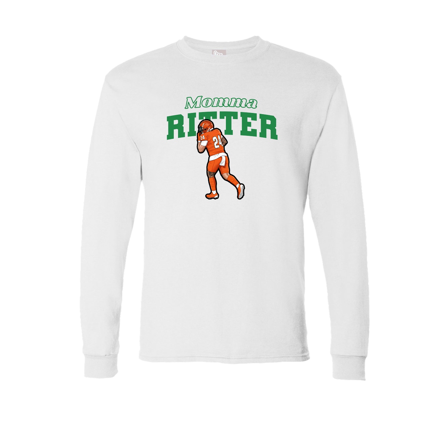 Long Sleeve Tee — Mothers Day Block in White