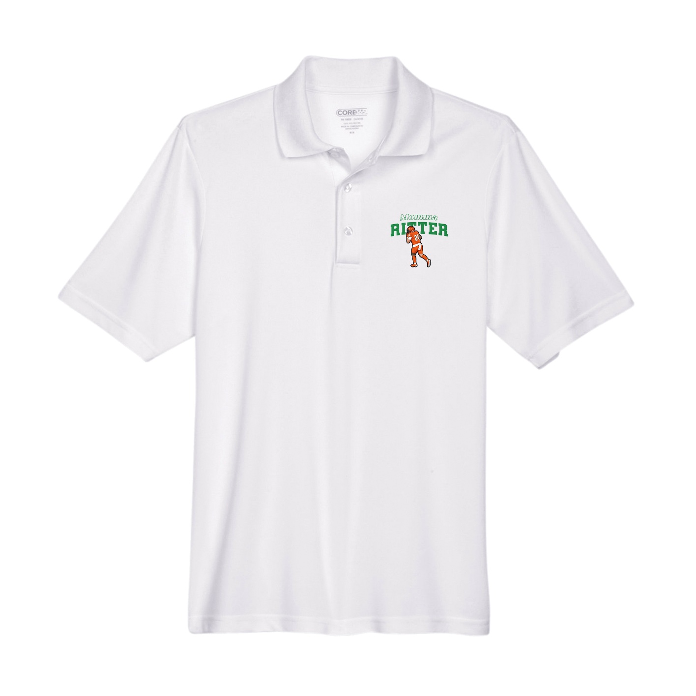 Performance Polo — Mothers Day Block in White