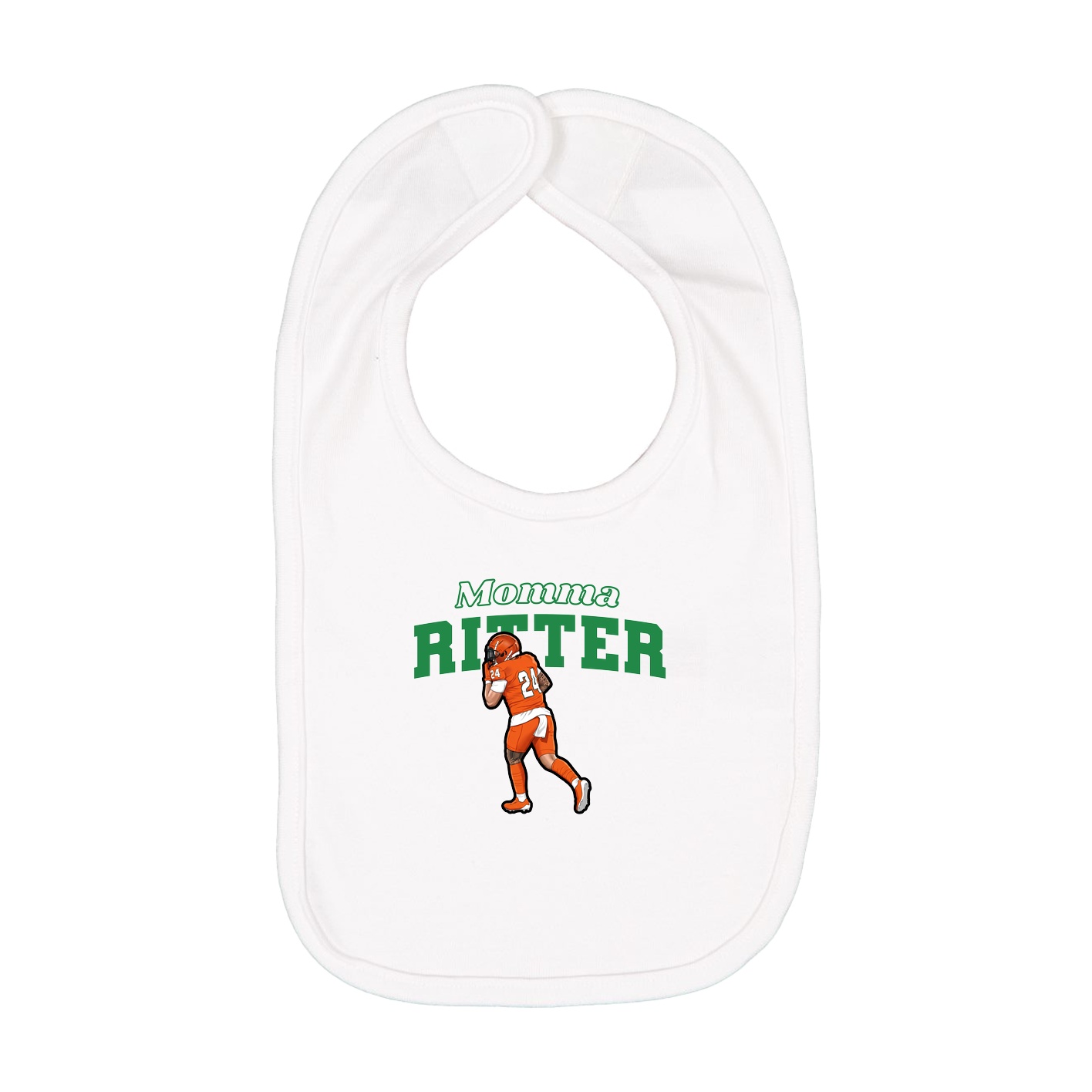 Infant Bib — Mothers Day Block in White
