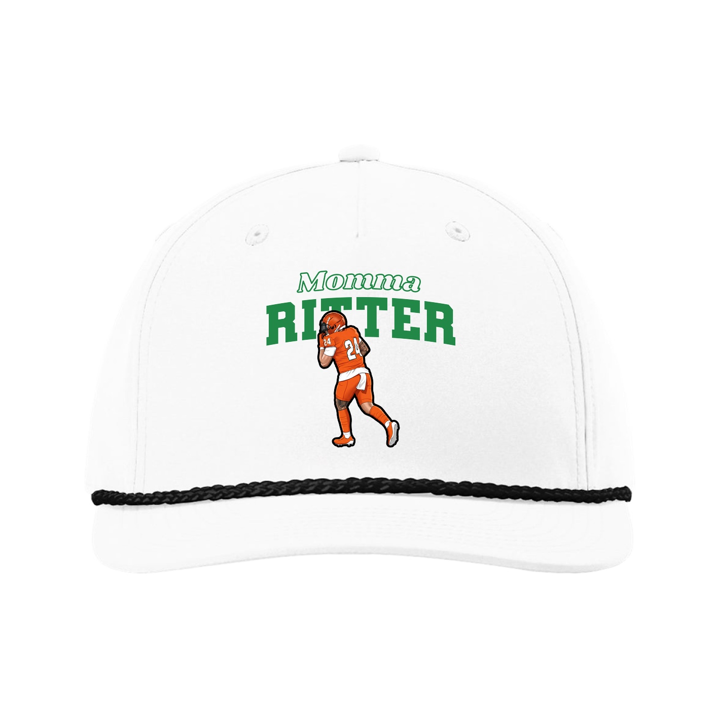 Five-Panel Classic Rope Cap — Mothers Day Block in White
