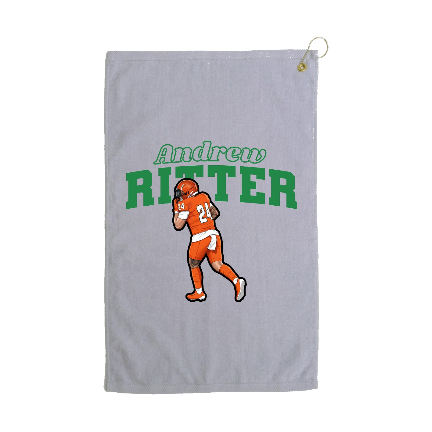 Golf Towel — Name Arch in Grey