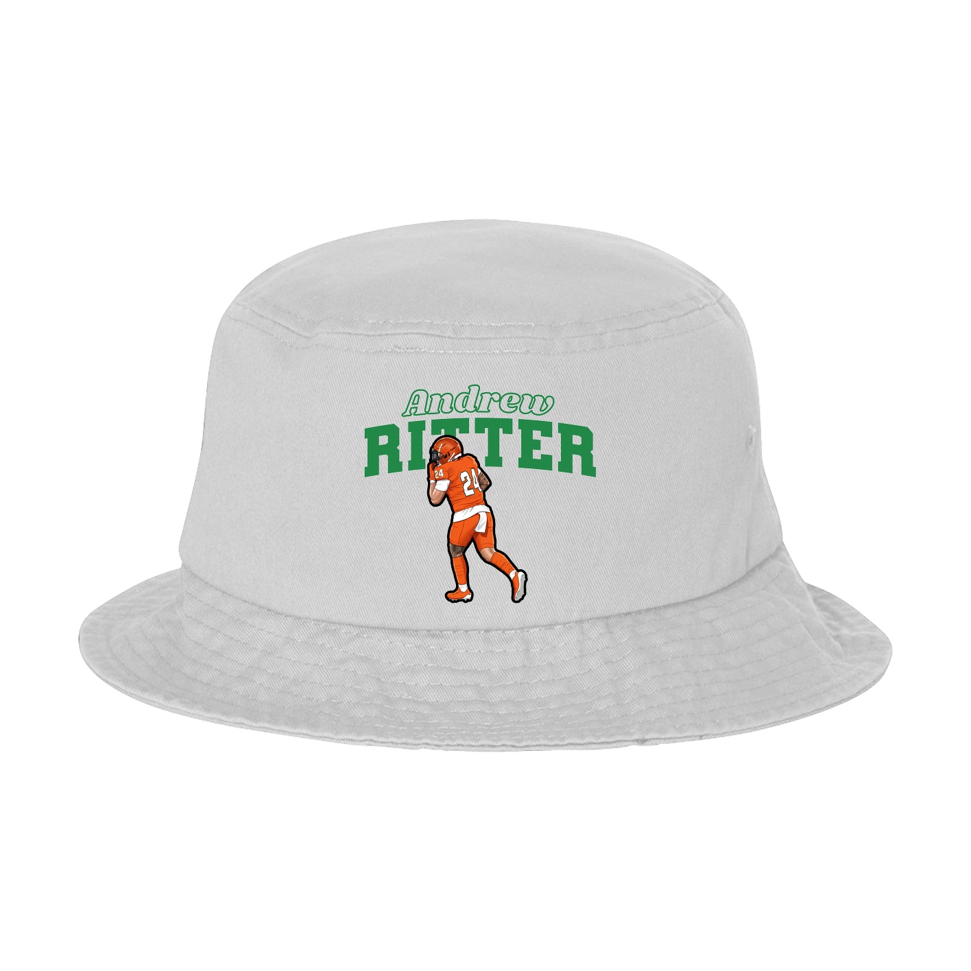 Bucket Cap — Name Arch in White