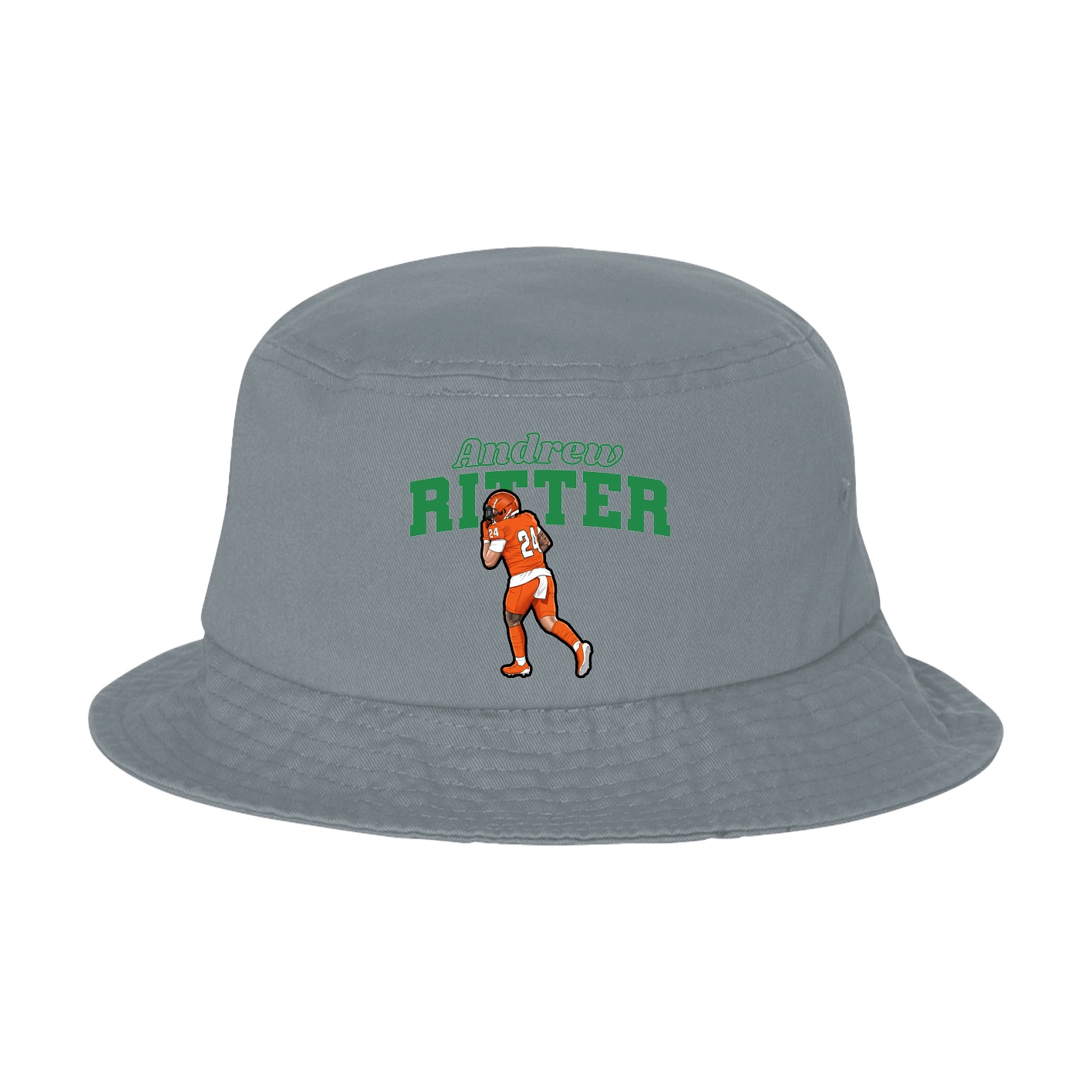 Bucket Cap — Name Arch in Grey