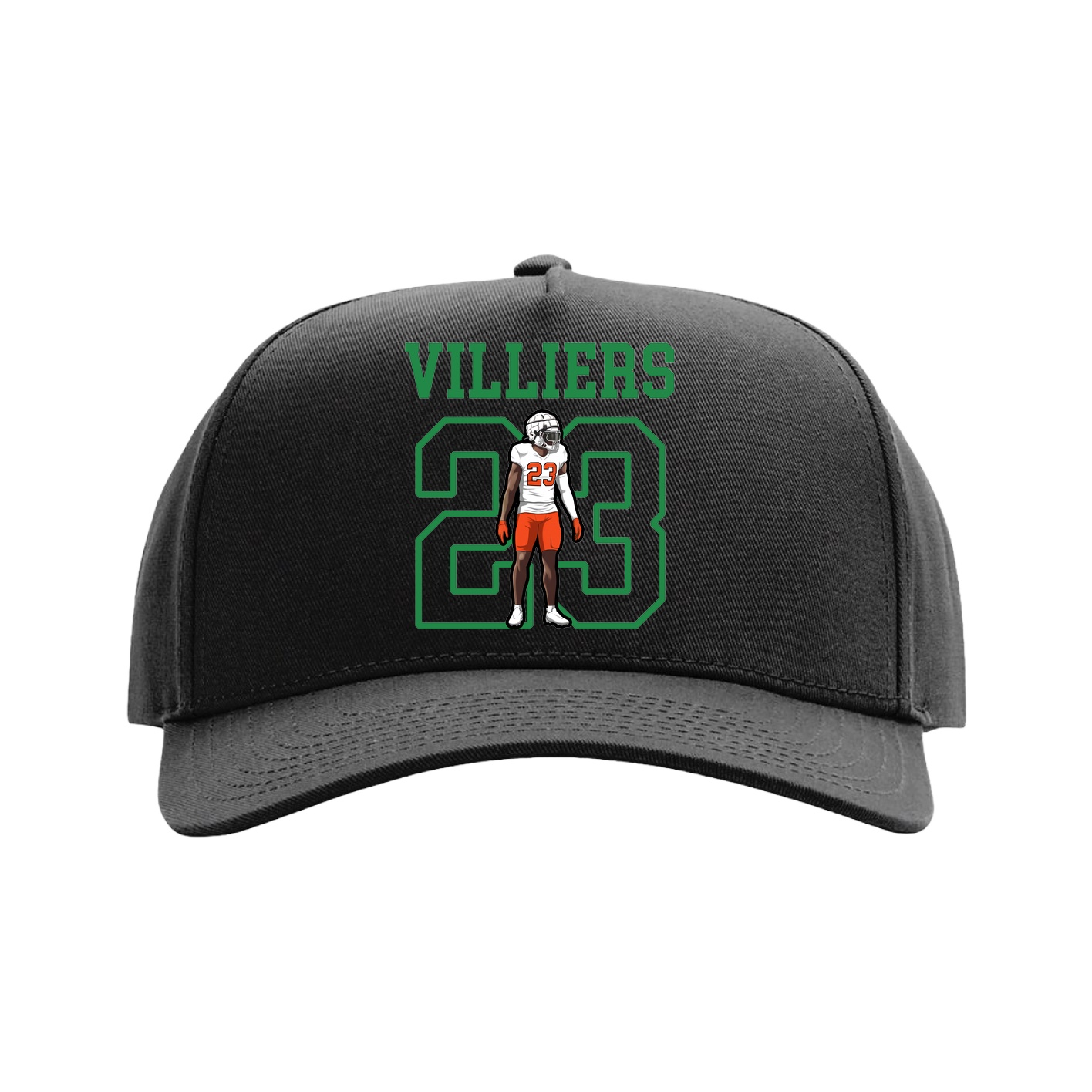 Full Fabric Five-Panel Champ Cap — Shirsey in Black