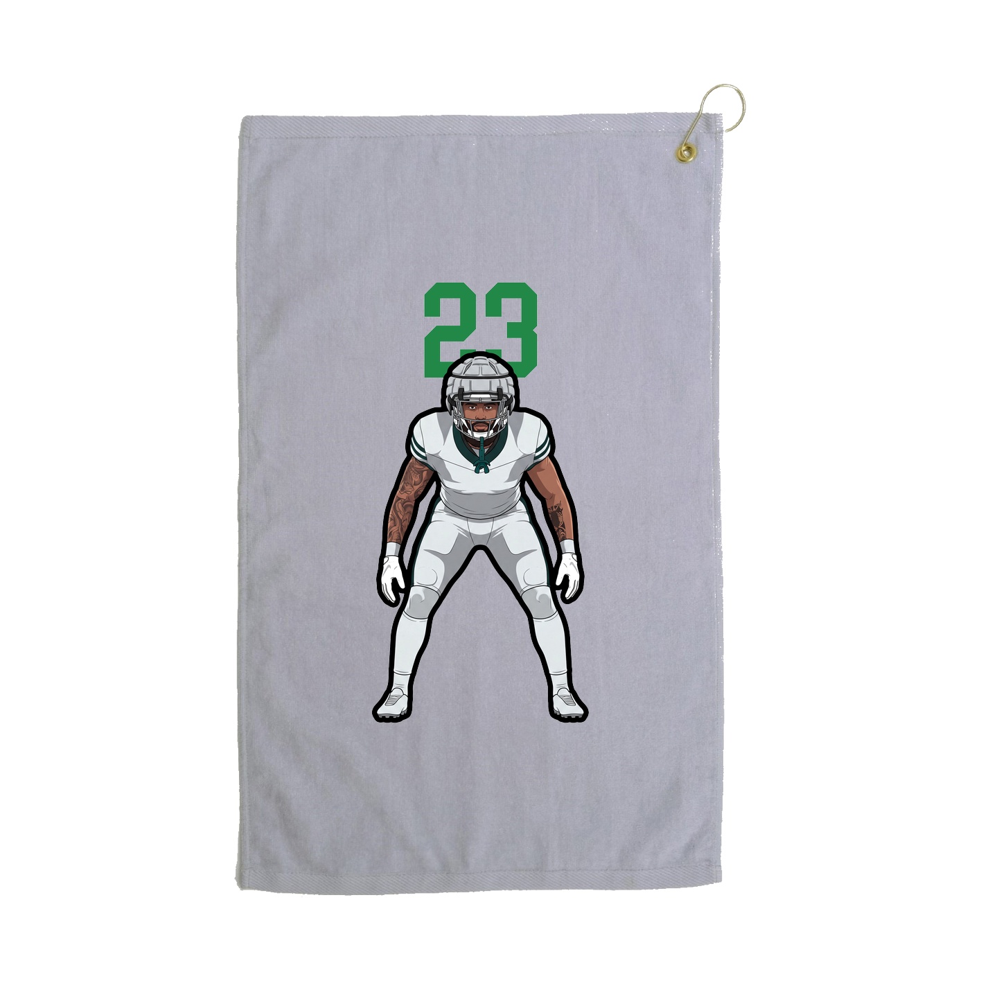 Golf Towel — Number Top in Grey