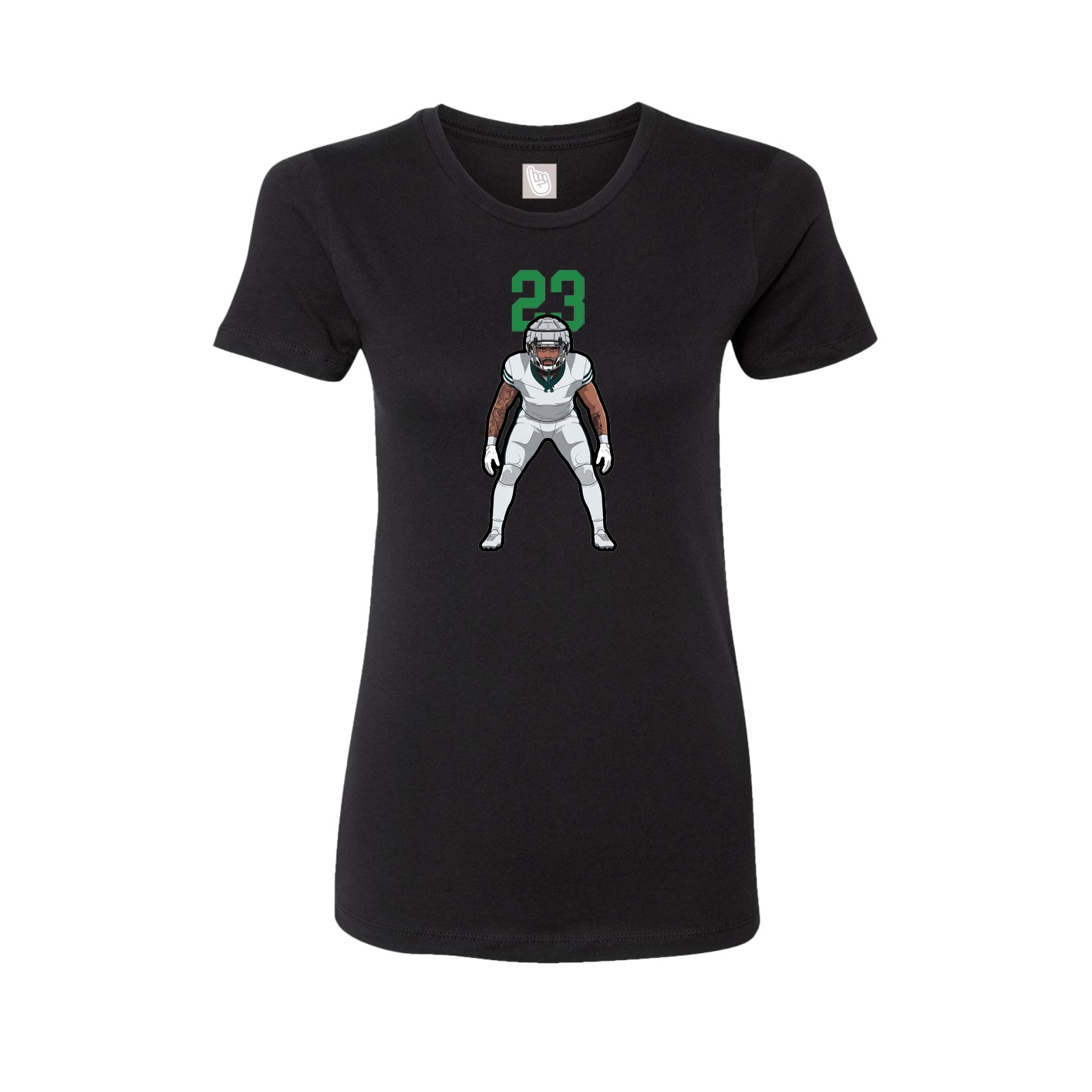 Fitted Women's Tee — Number Top in Black